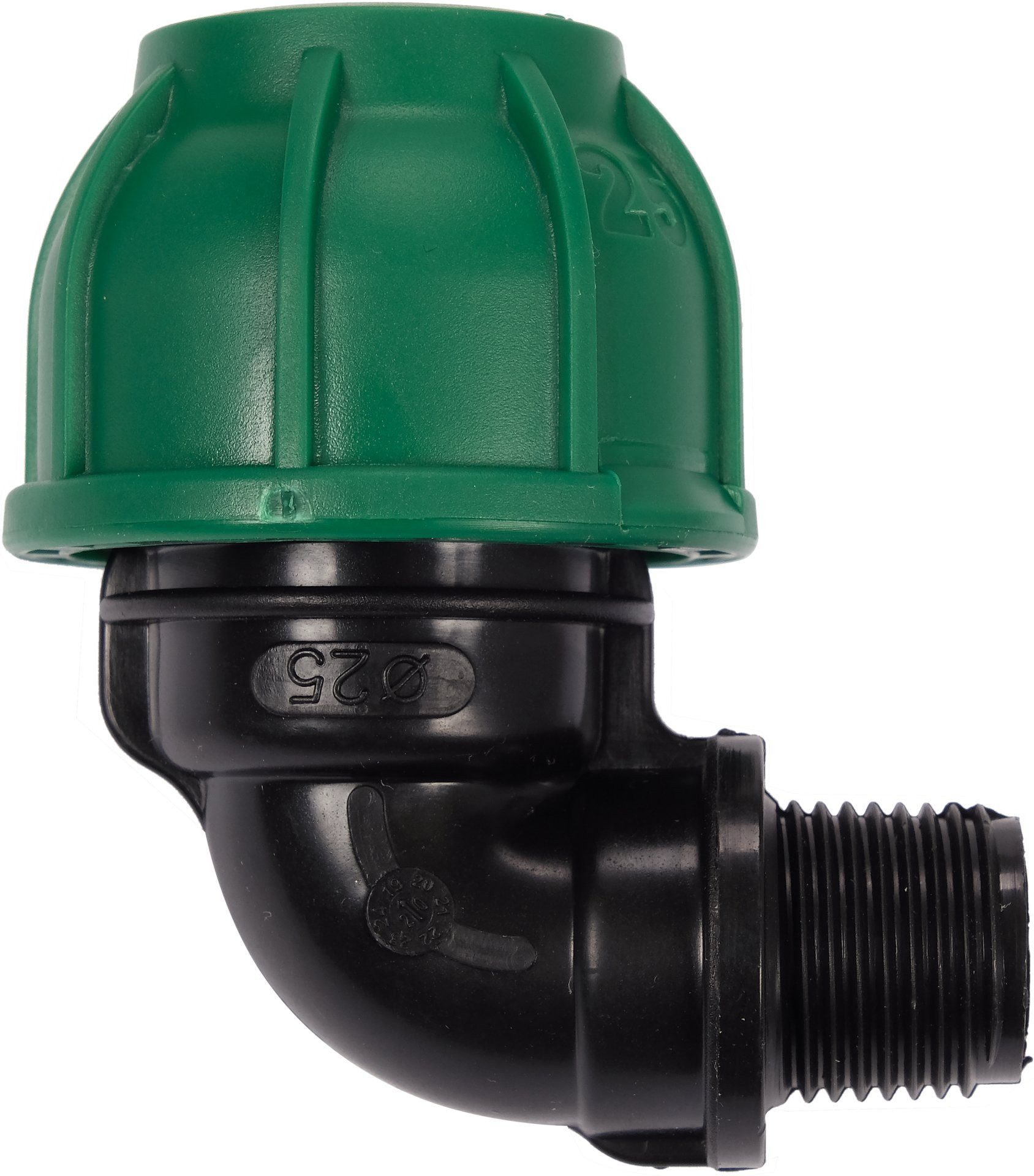 TRIZERATOP Schlauchkupplung PP-Winkel 90° 25 mm x 1/2" AG für PE-Rohre, (PP-Winkel 90° 25 mm x 1/2" AG für PE-Rohre), Qualität