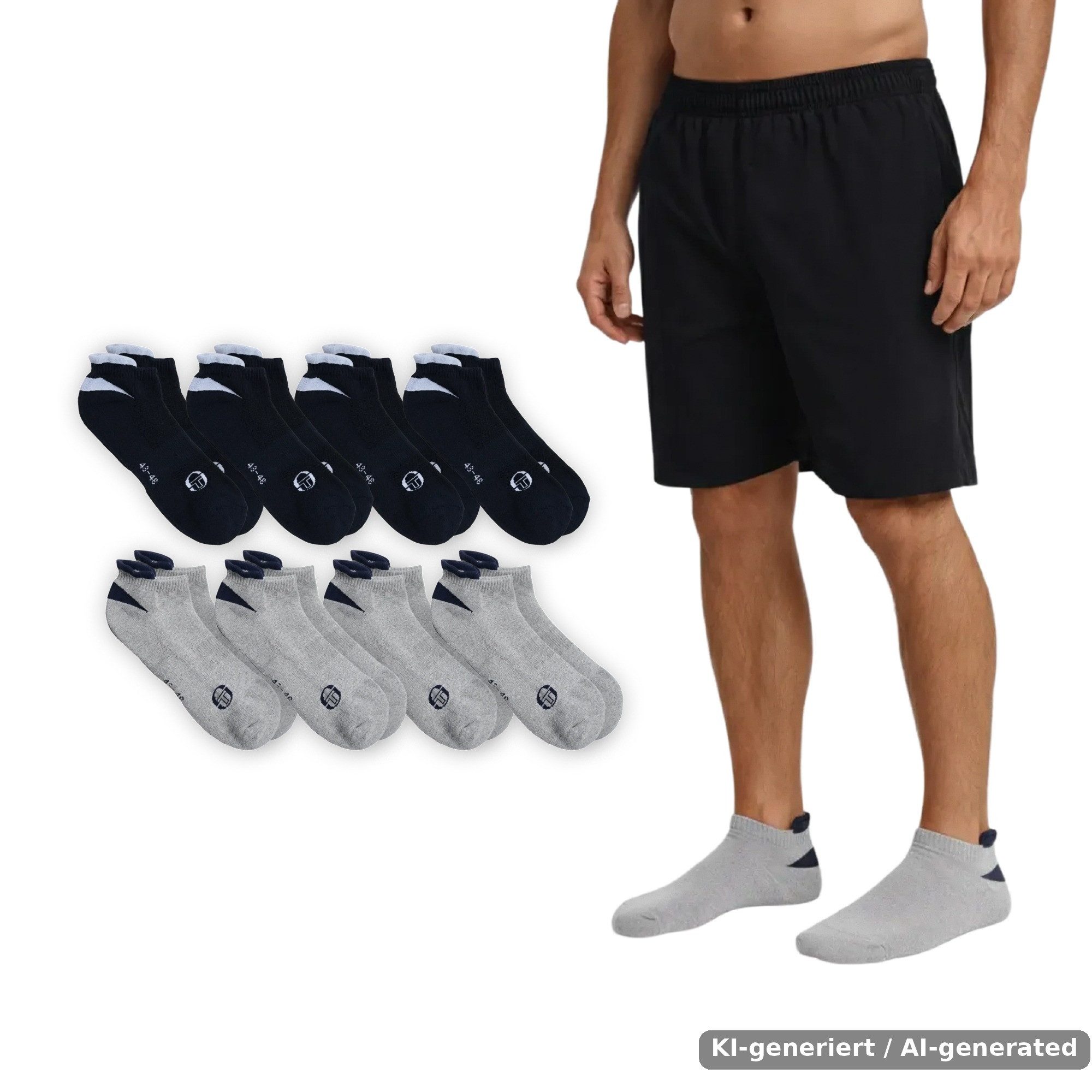 Ovatics Empowering Innovation Sportsocken Sergio Tacchini Herren Sneaker Socken 8 Paar - Premium Baumwollmix