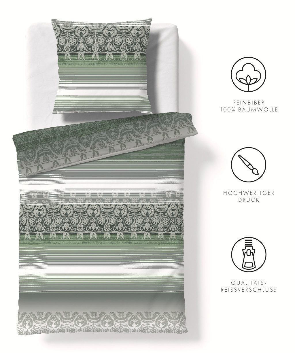 fleuresse Bettwäsche Aspen, Feinbiber, 2 teilig, Feinbiber mit Karo günstig online kaufen