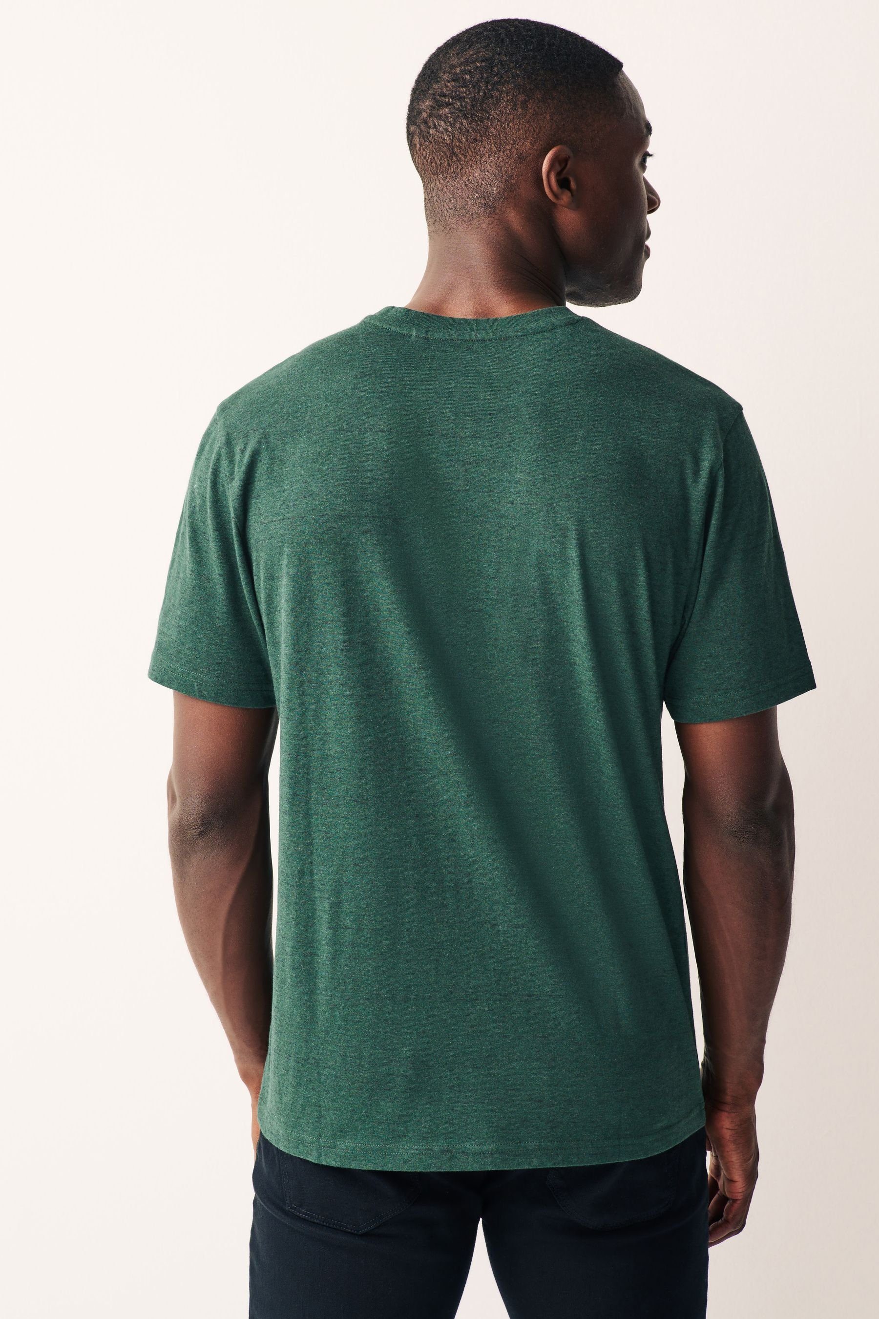 Hirschmotiv Next Meliertes Bottle mit T-Shirt (1-tlg) T-Shirt Green