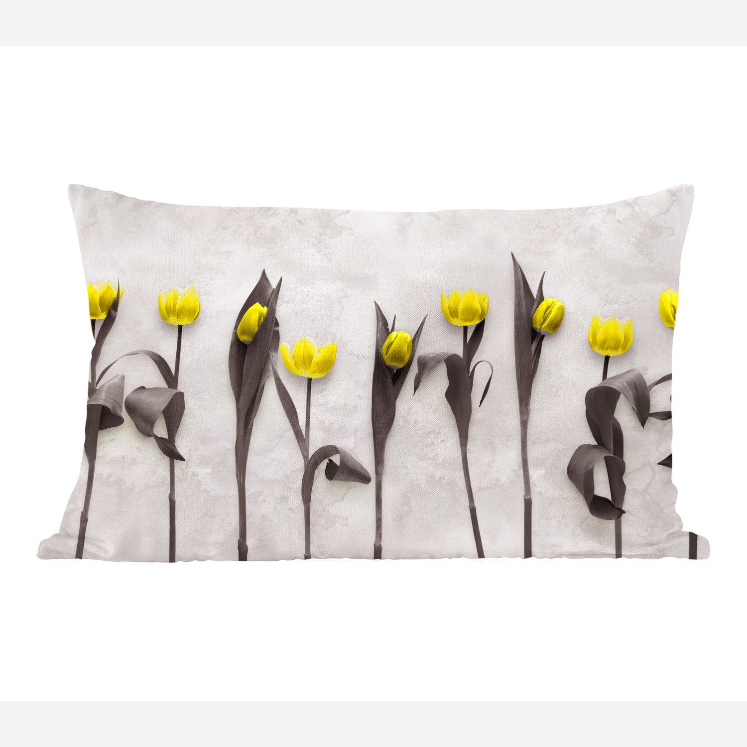 Schlafzimmer Tulpen - MuchoWow - Dekokissen Zierkissen, mit Marmor, Wohzimmer Blumen Dekokissen Dekoration, Füllung,