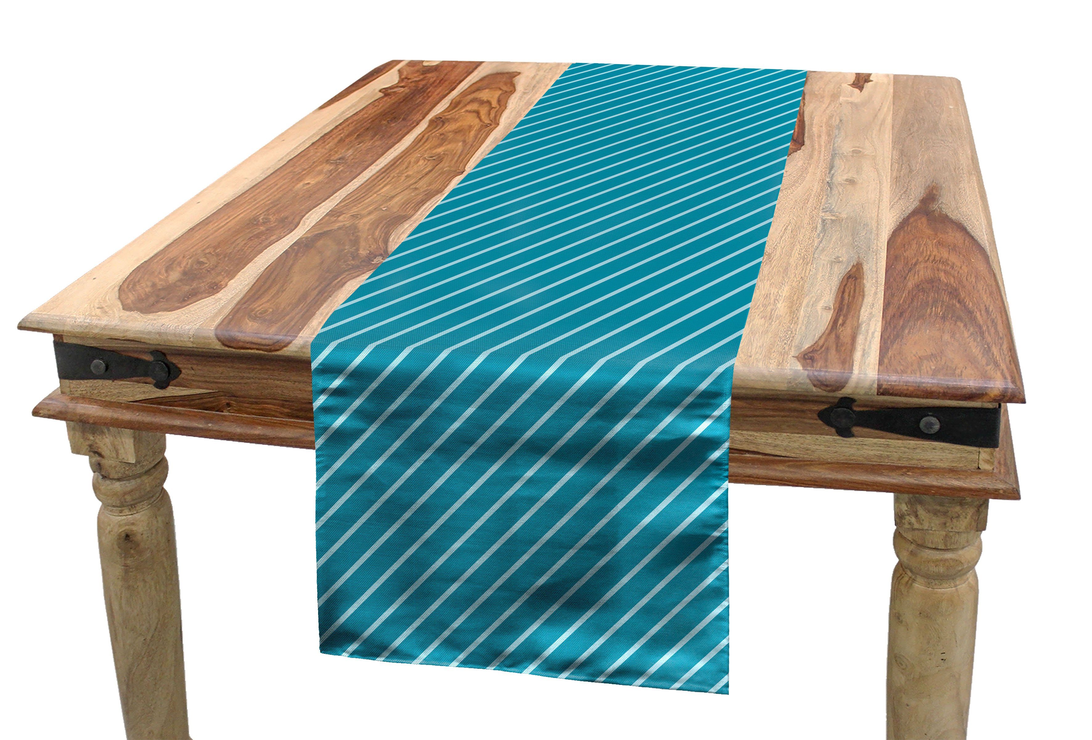 Gestreifte Geometrisch Dekorativer Farben Abakuhaus Cruise Esszimmer Tischläufer, Küche Rechteckiger Tischläufer