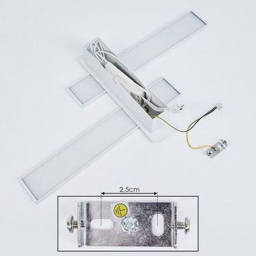 hofstein Wandleuchte »Pincara« dimmbare Wandlampe aus Metall in Weiß, 4000 Kelvin, dimmbar über herkömmlichen Lichtschaler, max. 2200 Lumen