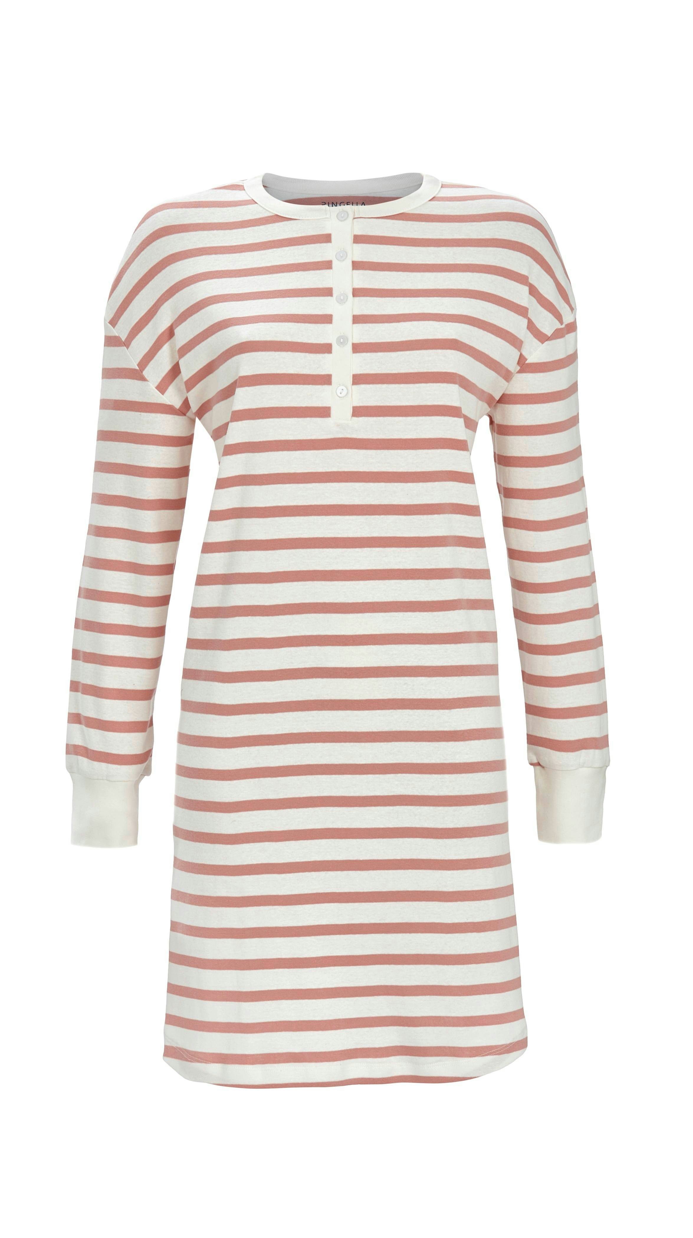 Ringella Nachthemd mit Strickbündchen und langer Knopfleiste 100% Baumwolle günstig online kaufen