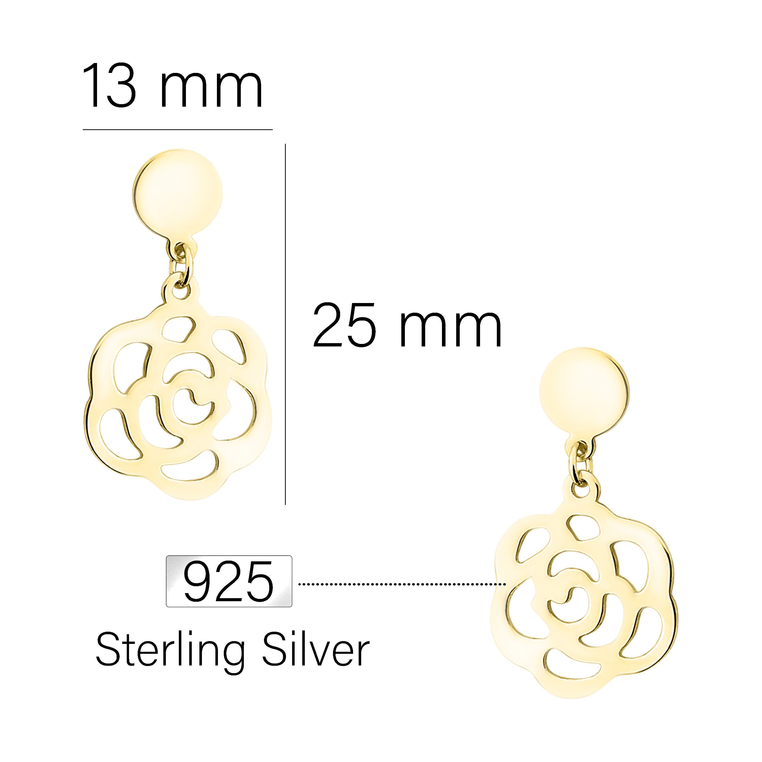 Ohrhänger Paar Sofia Damen Schmuck Ornament, 925 Silber gold Milani