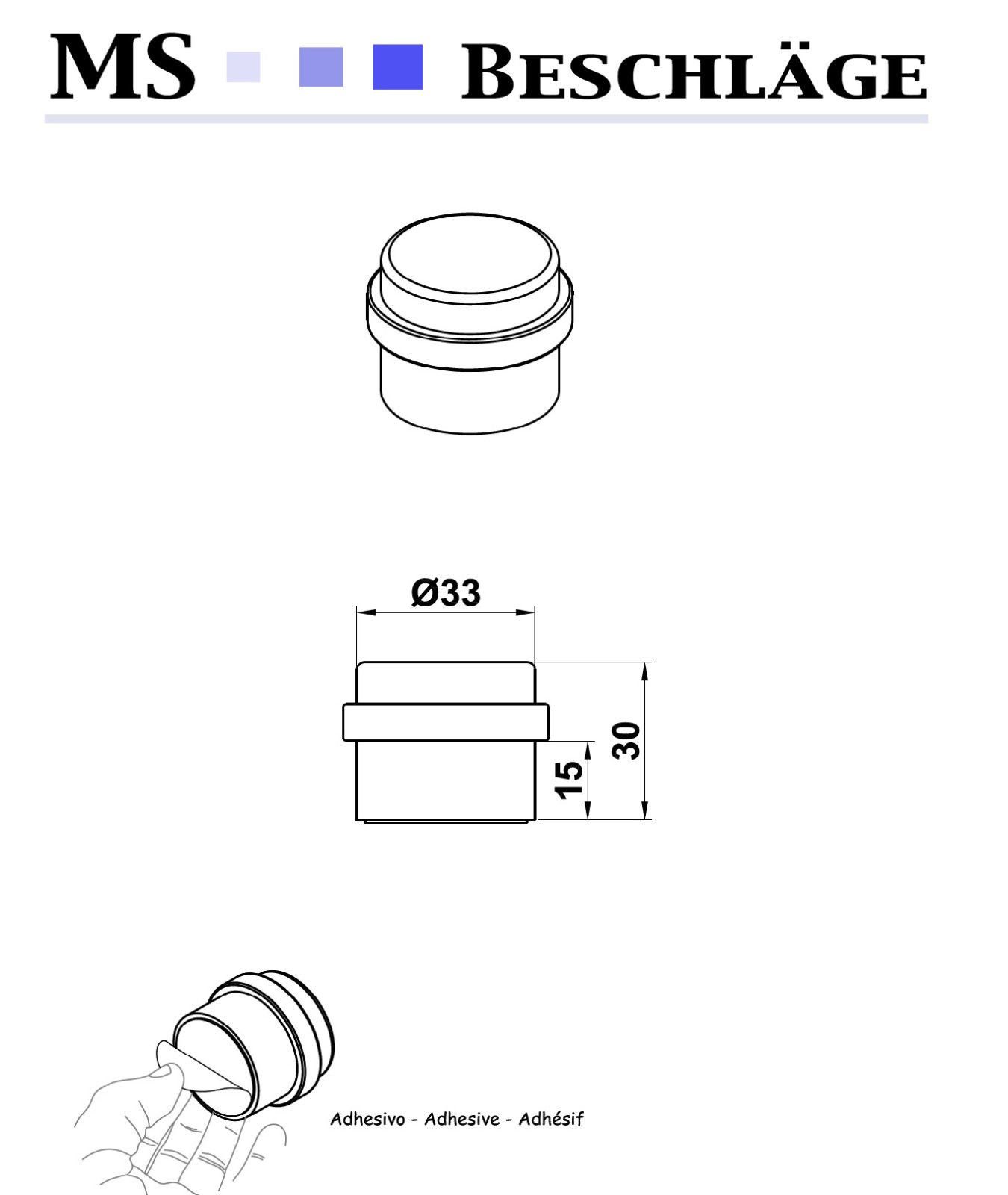 MS Beschläge Bodentürstopper Türstopper transparent selbstklebend günstig online kaufen