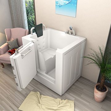 AcquaVapore Badewanne Sitzbadewanne Senioren mit Tür S02-TH-A 78x100cm