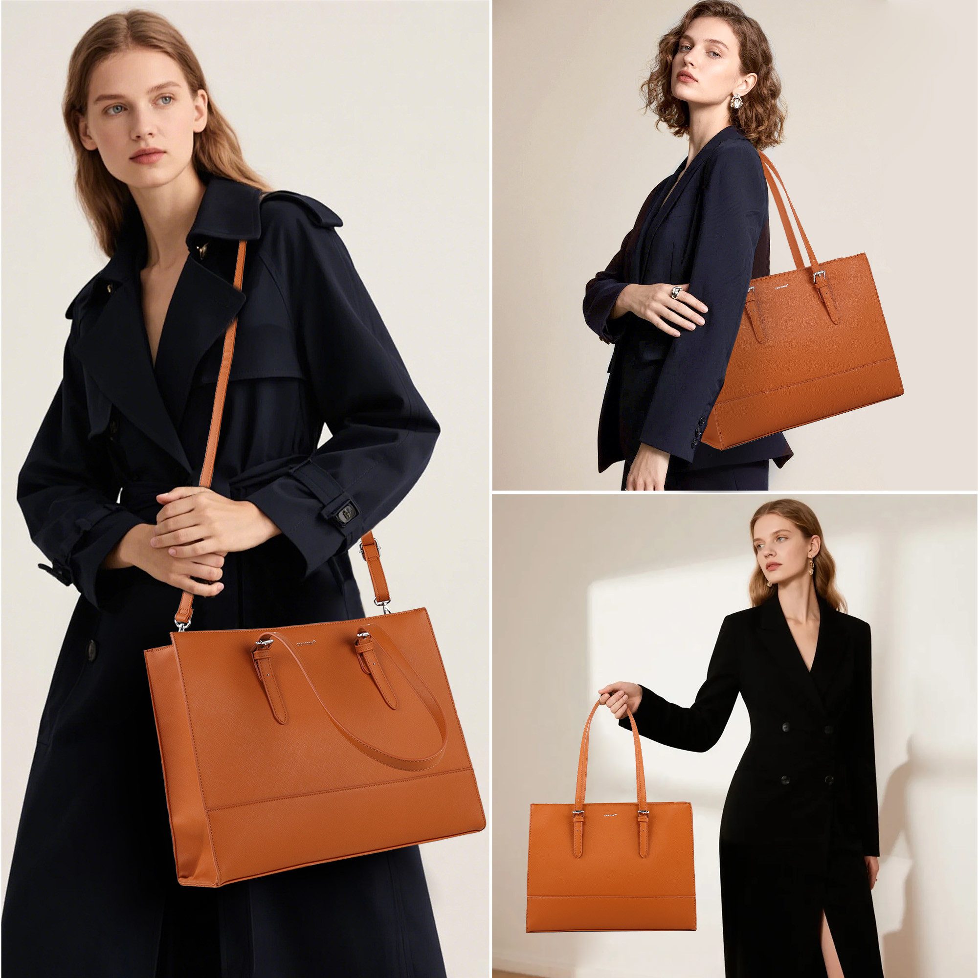 TAN.TOMI Aktentasche Business Handtasche Laptoptasche 15,6 Zoll Schultertaschen, Mit 4 Fächern für Arbeit Schule Arbeitstasche Notebooktasche
