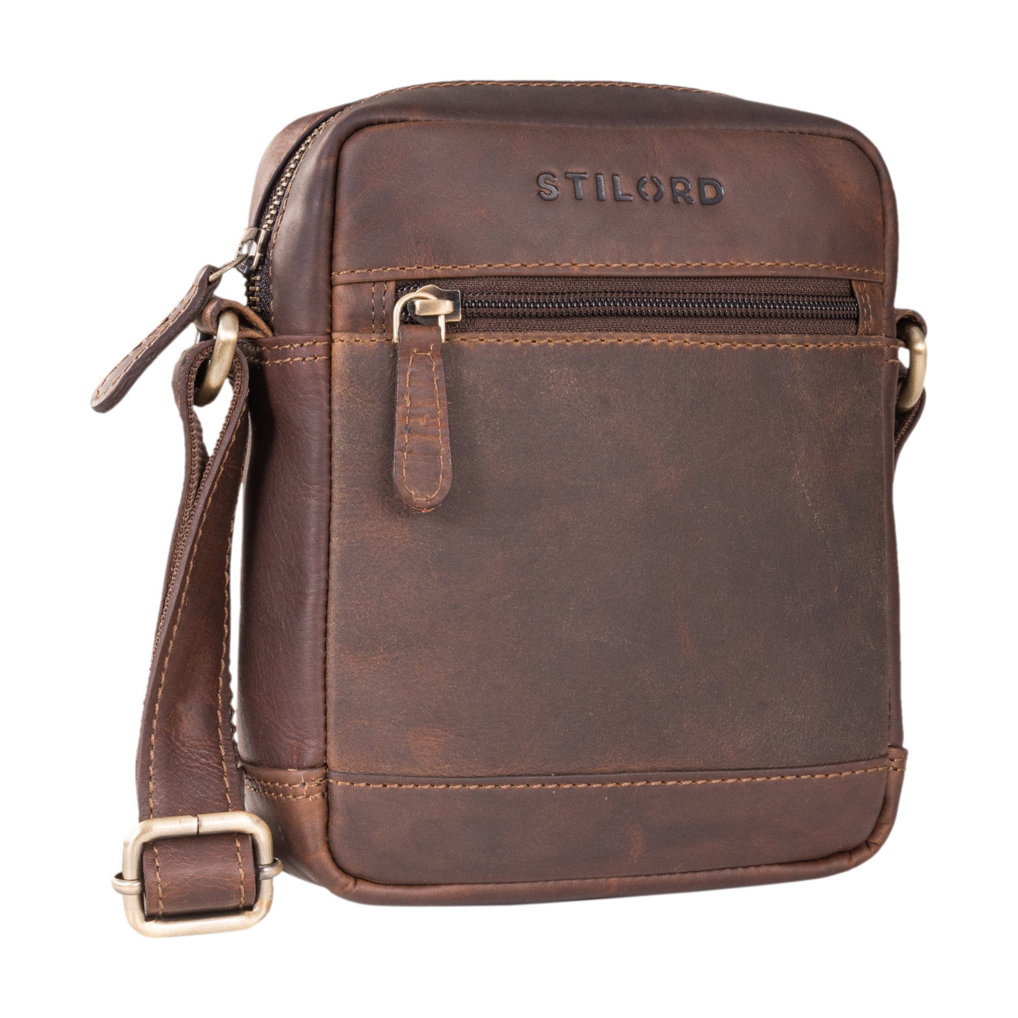 STILORD Schultertasche "Björn" Kleine Herren Tasche aus Echtleder