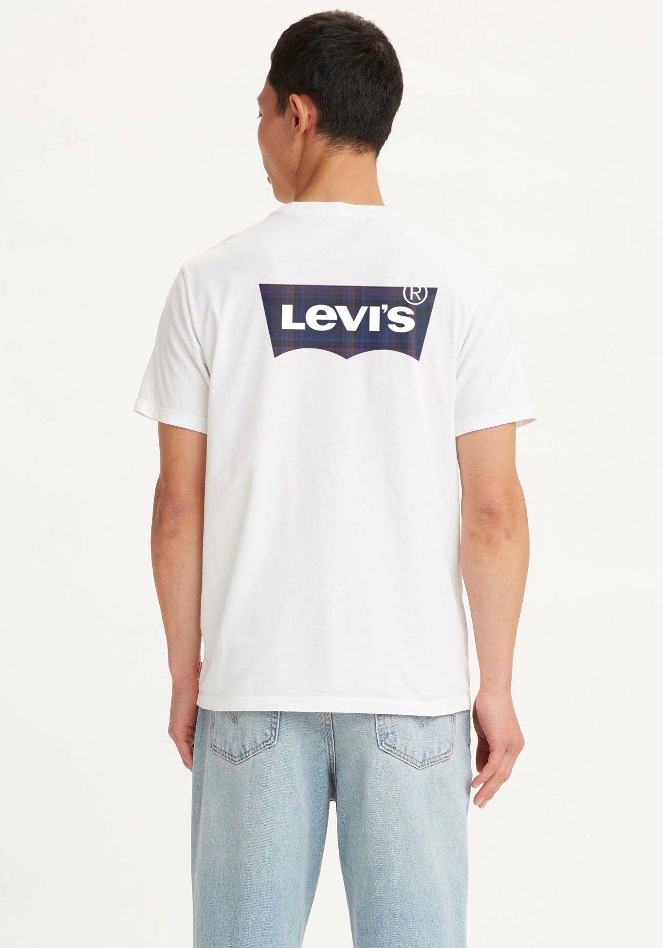 Levi's® Rundhalsshirt GRAPHIC CREWNECK TEE mit großem Batwing-Print auf der Rückseite weiß