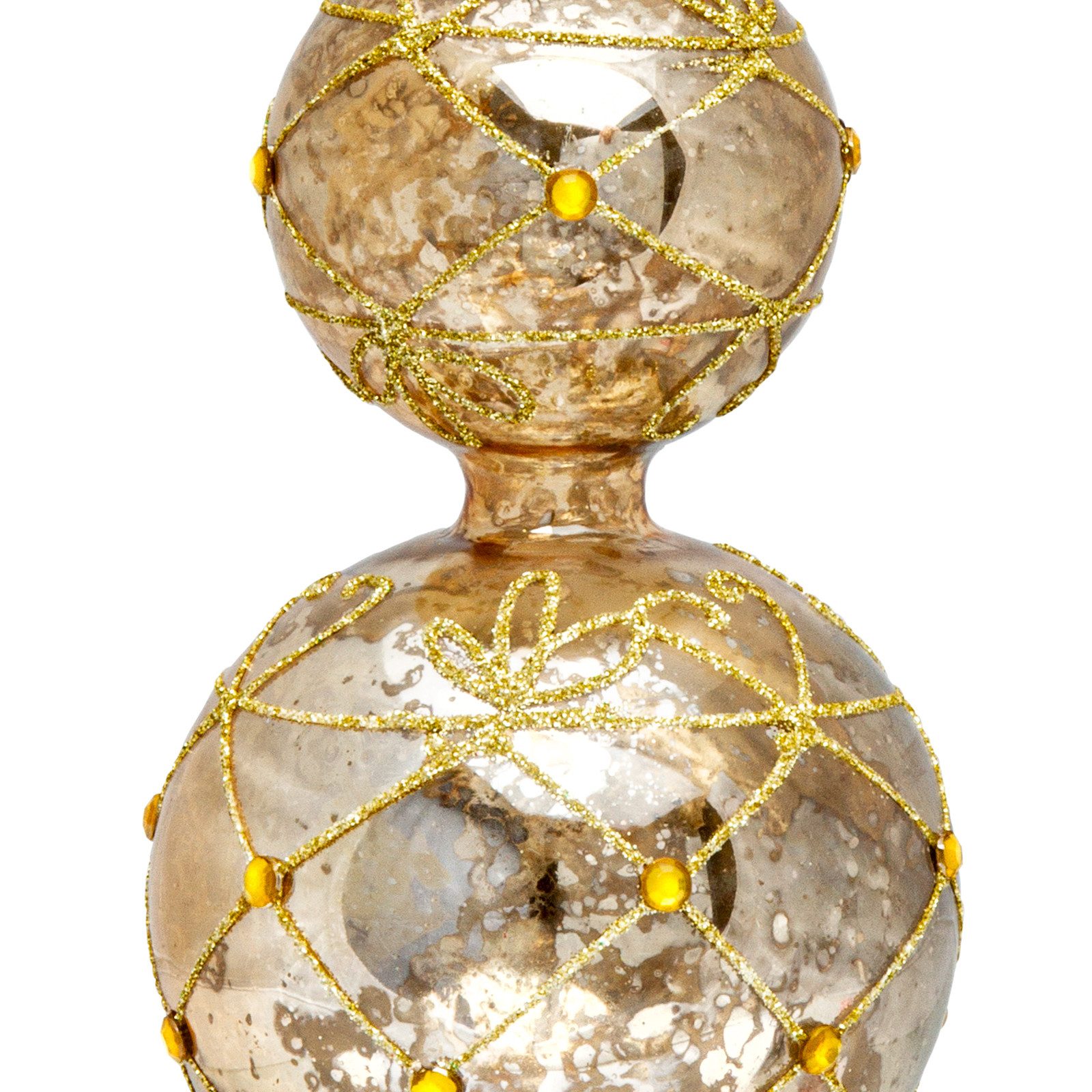 SIKORA Christbaumschmuck Baumspitze aus irisierendem Klar Glas Spitze antik gold - SP4G, Besonderer Christbaumschmuck für ein sinnliches Weihnachtsfest