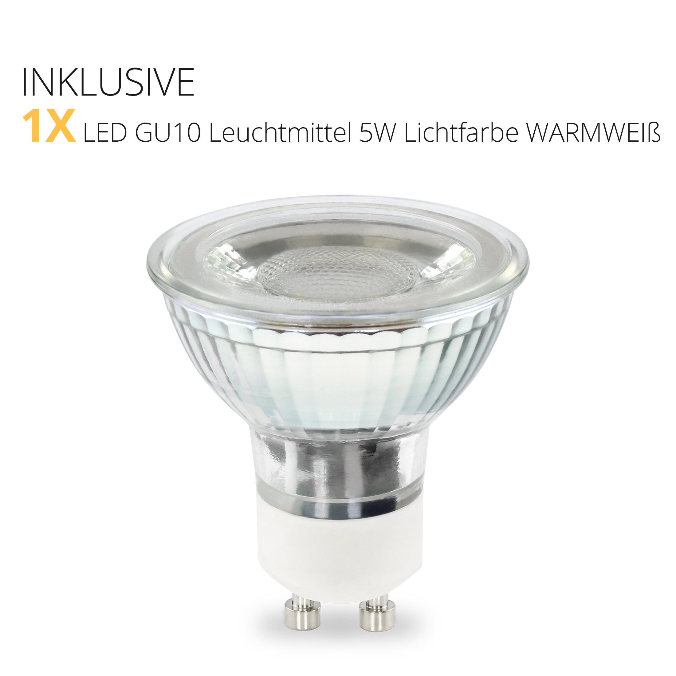 ALVO 6W, SSC-LUXon Schwarz Warmweiß Moderne Spot LED 1 Weiss mit GU10 Aufbauleuchte Deckenleuchte in