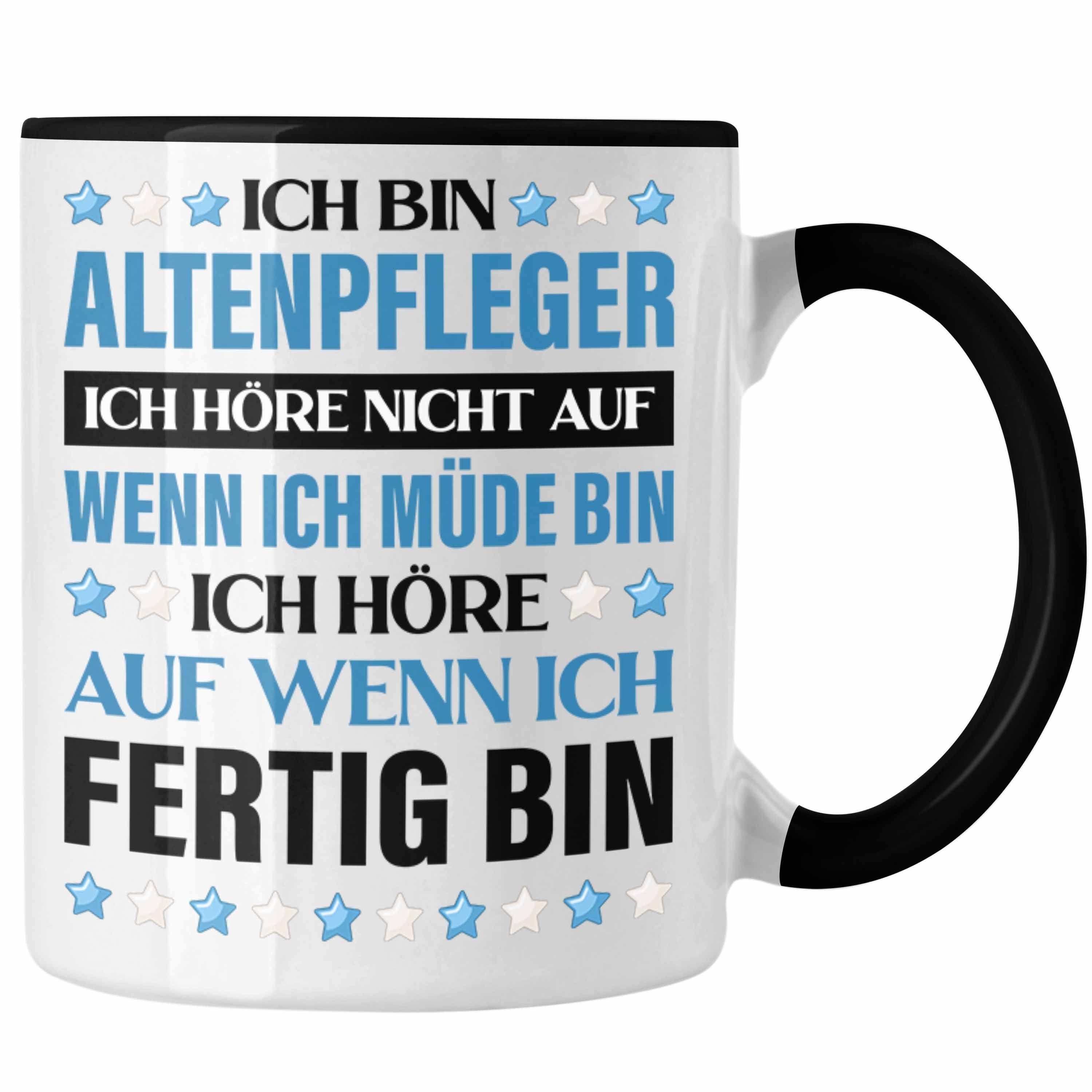 Trendation Tasse Trendation - Altenpfleger Geschenke Lustig Tasse Zubehör Pfleger Geschenkidee Kaffeetasse Schwarz