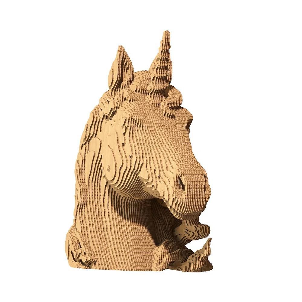 WestCraft 3D-Puzzle 3D-Puzzle-Sets - Cartonic - 3D-Puzzle, Karton - DIY Sculpture UNICORN, 65 Puzzleteile, aus recyceltem Kraftkarton
