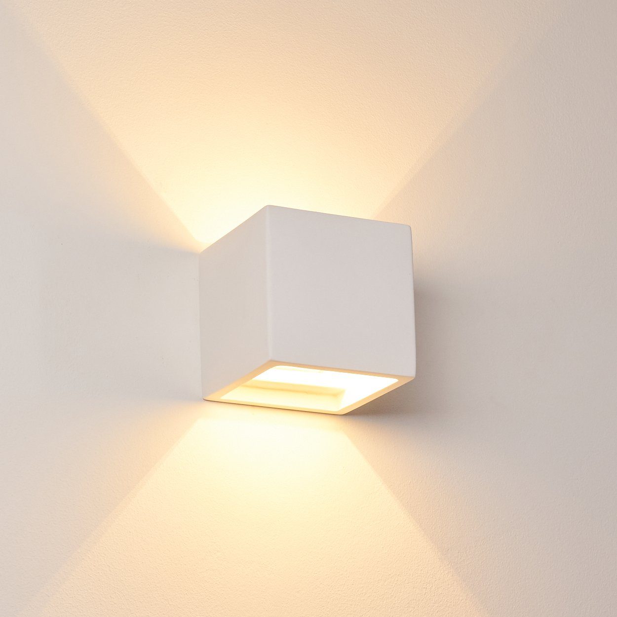 hofstein Wandleuchte »Alli« Wandlampe aus Keramik in Weiß, ohne Leuchtmittel, mit Up & Down-Effekt, G9, mit handelsüblichen Farben bemalbar