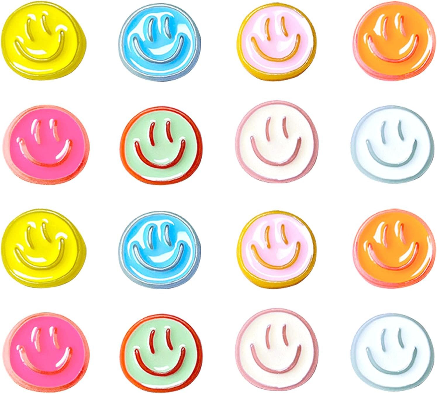 FOUORTUNATE-BEE Magnethalter 16er Set Emaille-Kühlschrankmagnete mit bunten Emojis (16-St), Bunte magnetische Kühlschrank-Deko im 16er Set