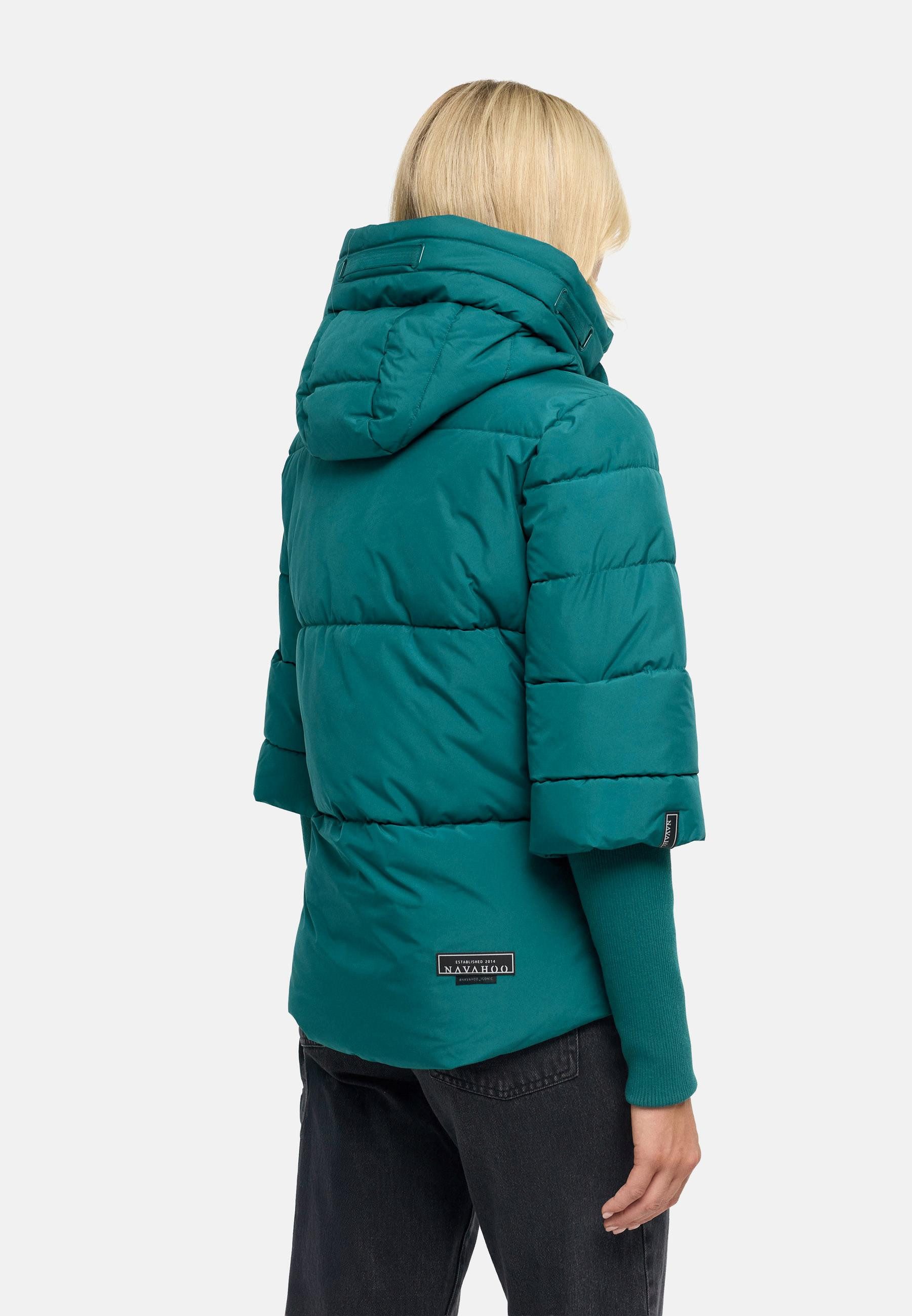 Navahoo Steppjacke Lotusherz XIV Warme gesteppte Winterjacke mit Rippstrickärmeln – Bild 2 von 4