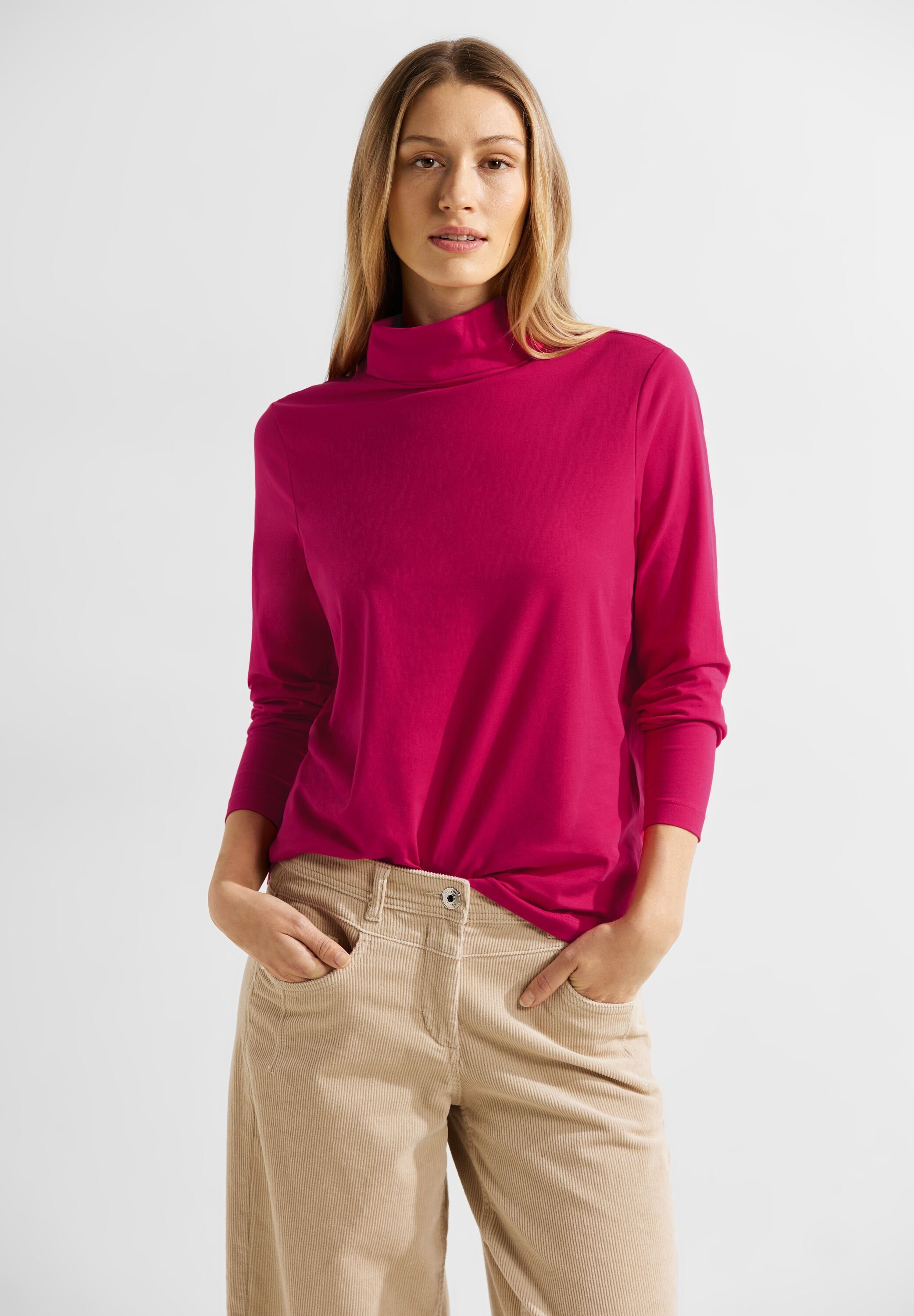 Cecil T-Shirt in Unifarbe cosy coral