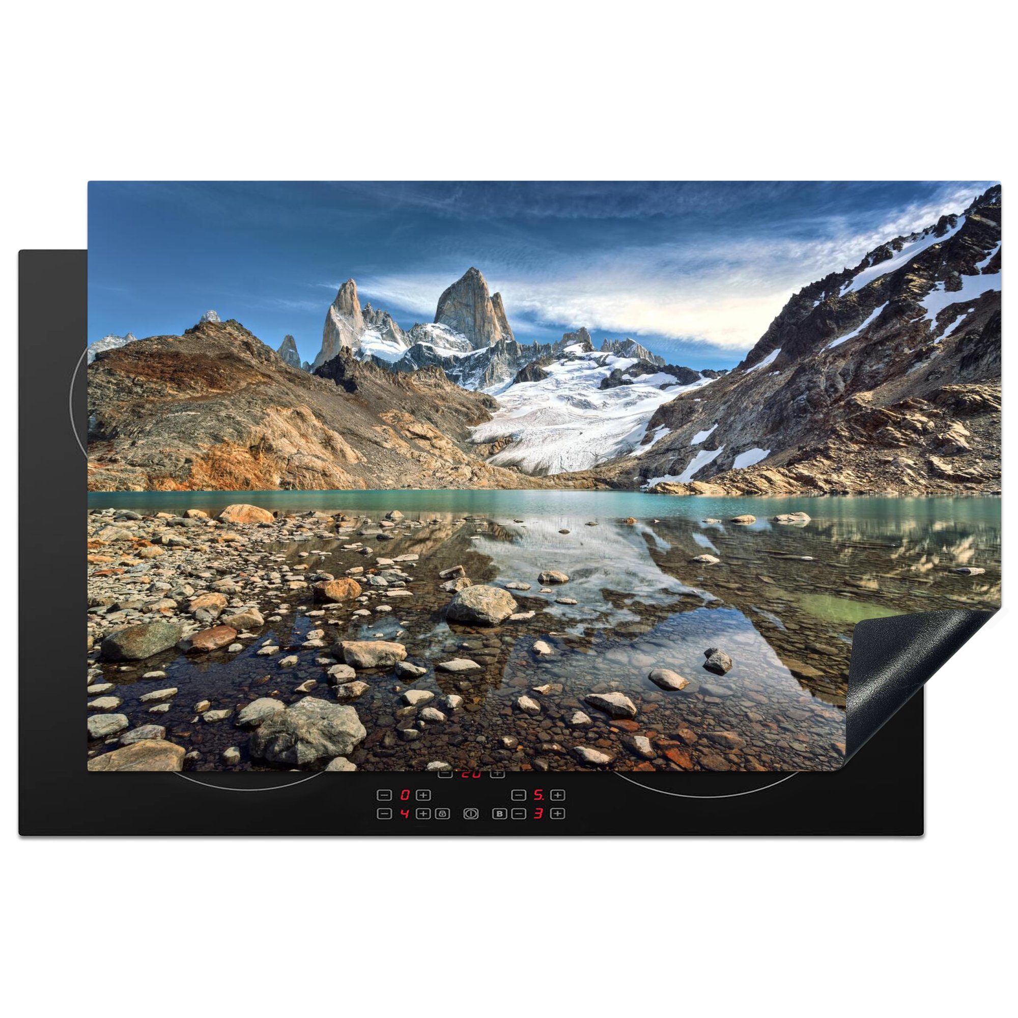 MuchoWow Herdblende-/Abdeckplatte Fitz Roy, Argentinien, Vinyl, (1 tlg), 81x52 cm, Induktionskochfeld Schutz für die küche, Ceranfeldabdeckung