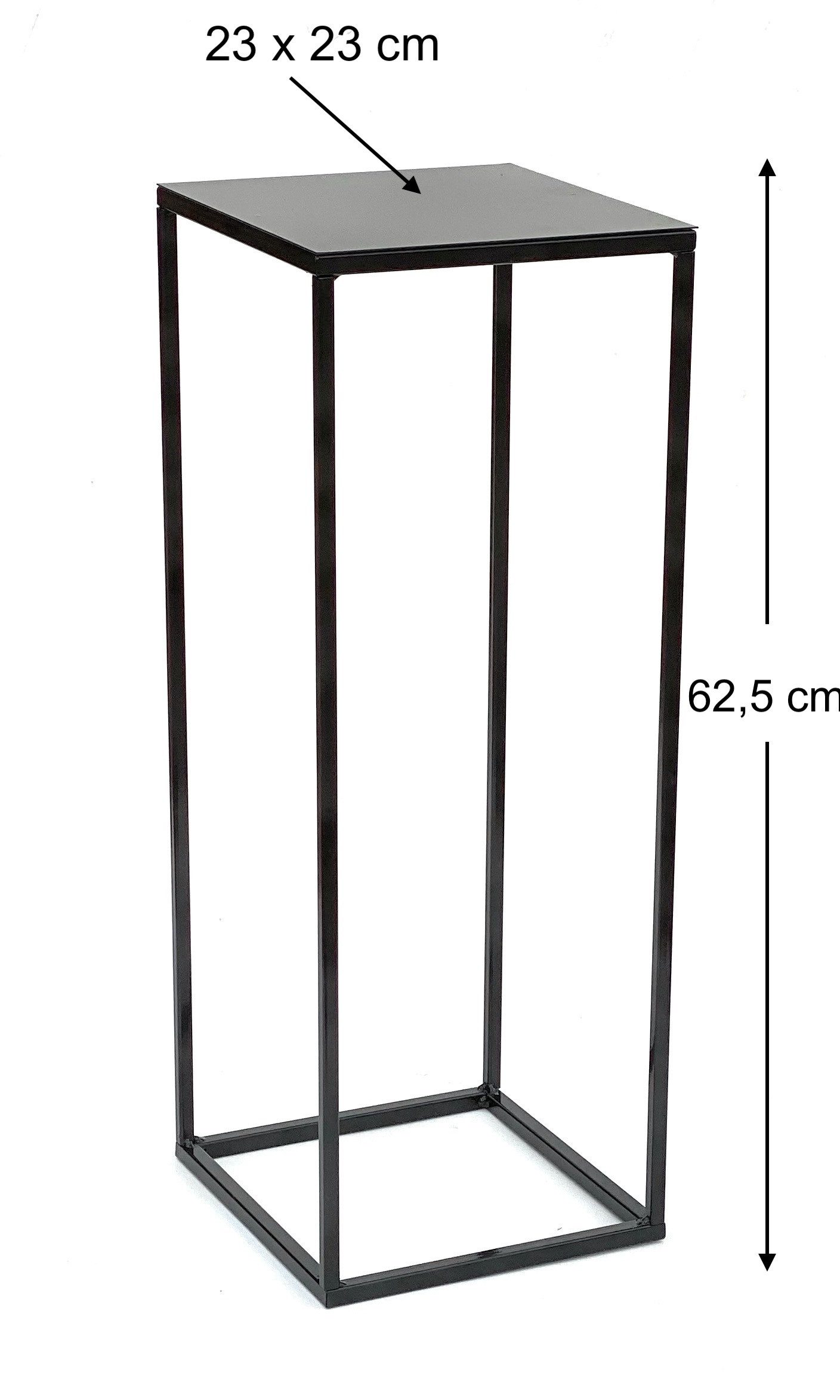 DanDiBo Blumenhocker Metall Schwarz Eckig Blumenständer Beistelltisch 434 Modern, Blumensäule Pflanzenständer Pflanzenhocker