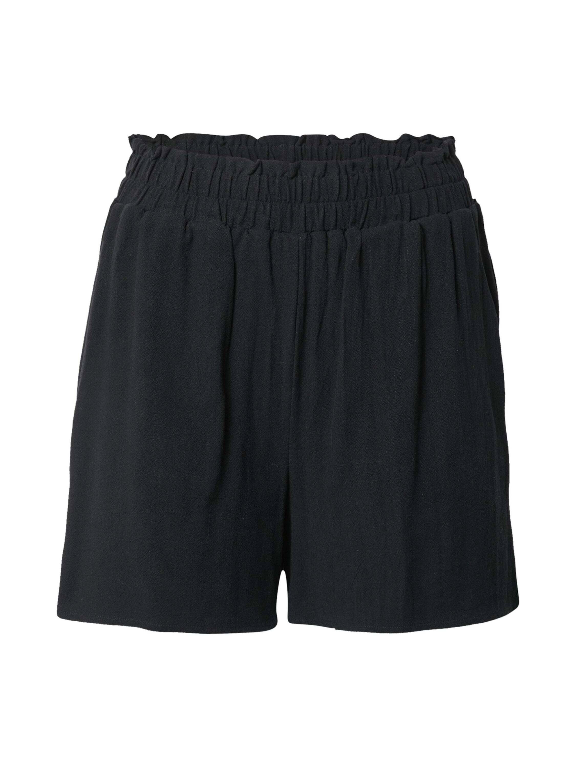 Y.A.S Shorts Viggi (1-tlg) Rüschen, Drapiert/gerafft Black