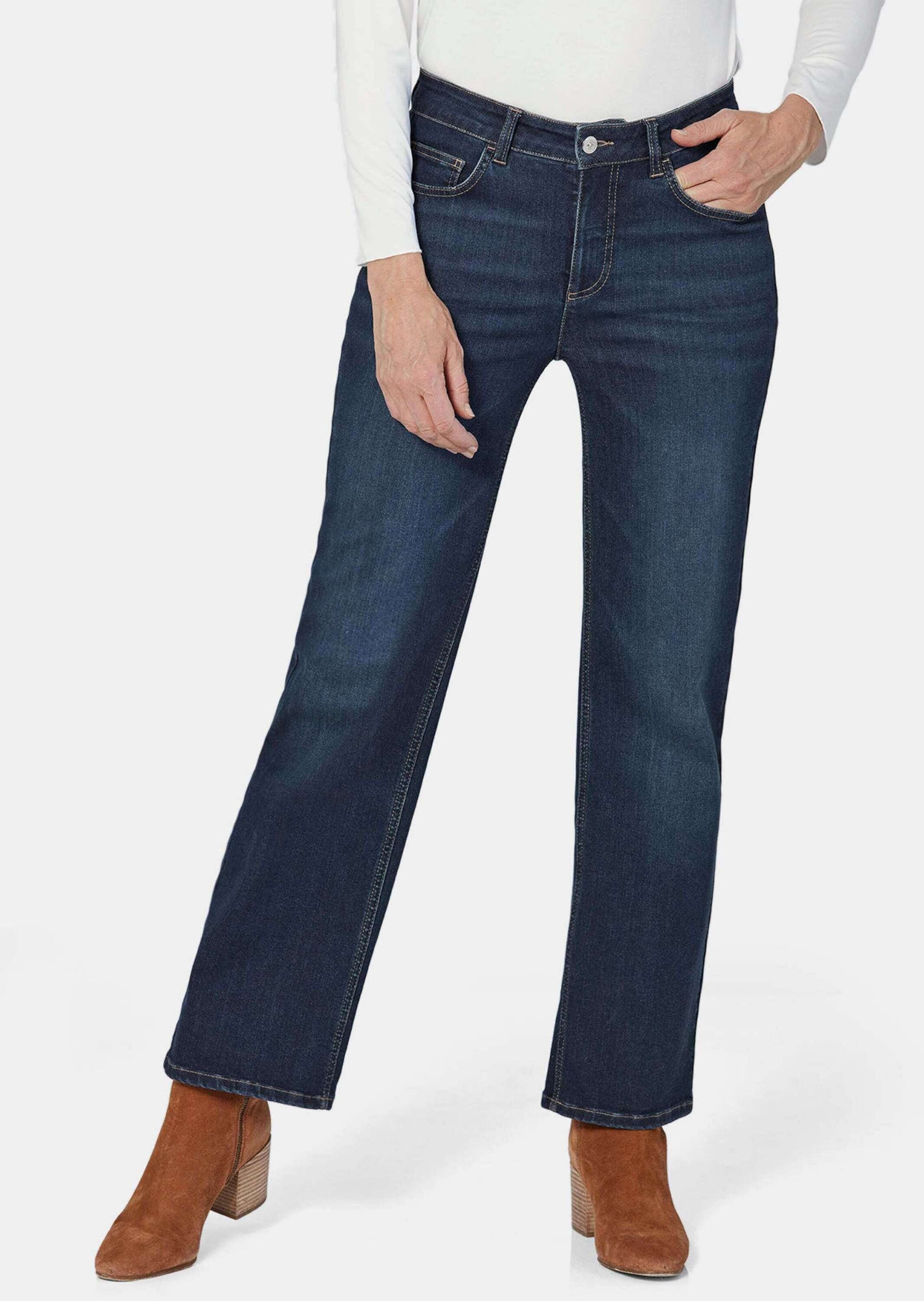 GOLDNER Bequeme Jeans Kurzgröße: Denim Jeans mit weitem Bein