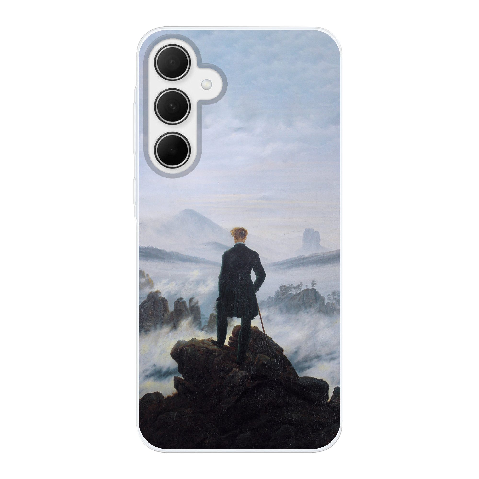 MuchoWow Handyhülle für Samsung Galaxy A35 5G Der Wanderer über dem Nebelmeer - Caspar Dav, Smartphone-Bumper, Print, Handy Schutzhülle Dünn