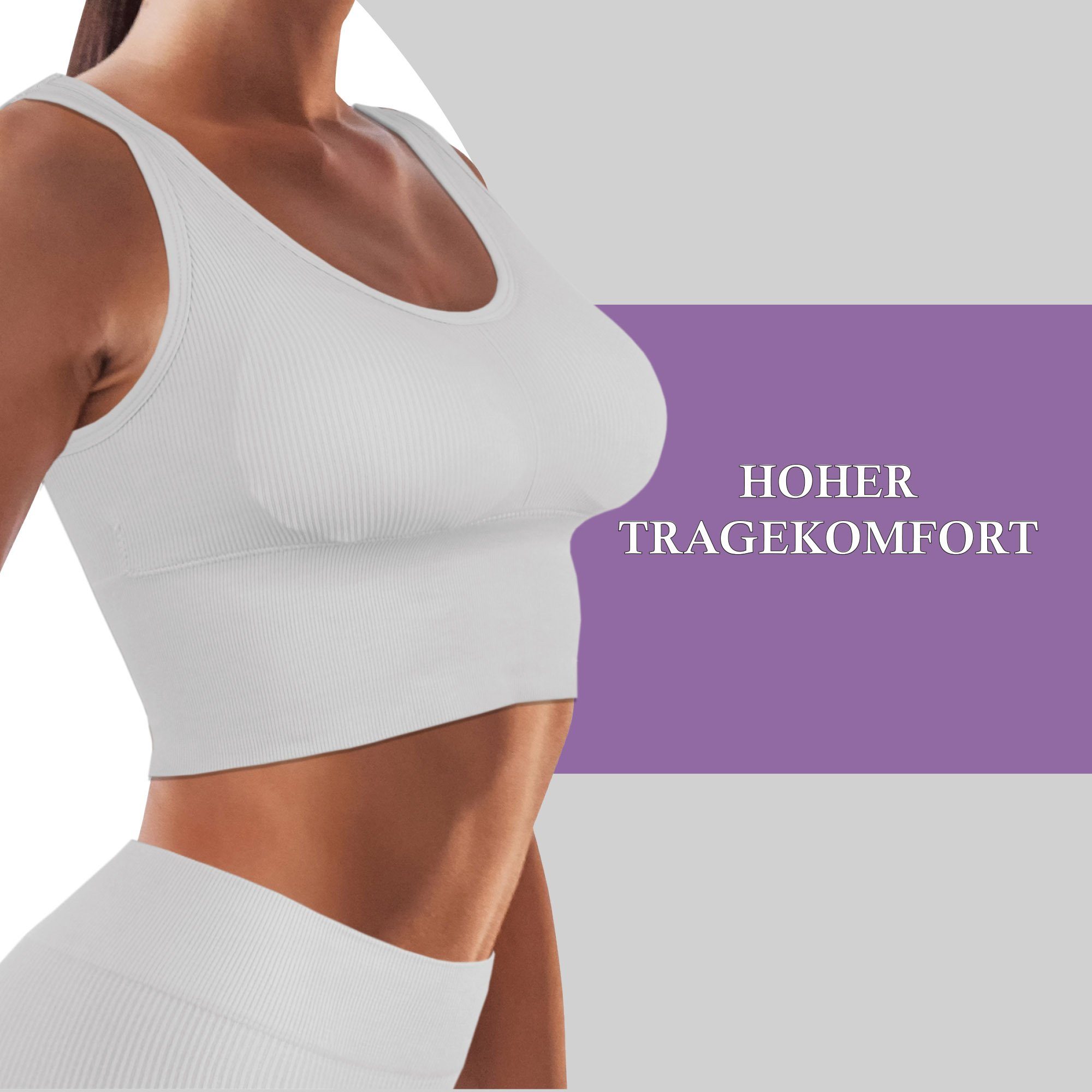 hemmy Fashion Push-up-BH Komfort BH - mit breiten Unterbrustband Damen Basic Wohlfühl BH "mit Push-Up" Sport Bralette - ohne Bügel