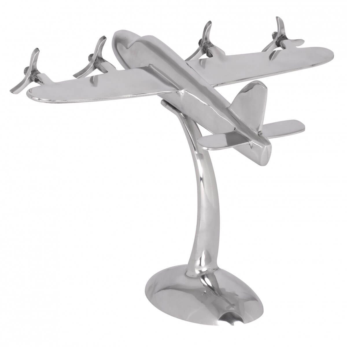 Flugzeug Farbe Dekoobjekt Deko Design furnicato Aluminium Silber Propeller aus