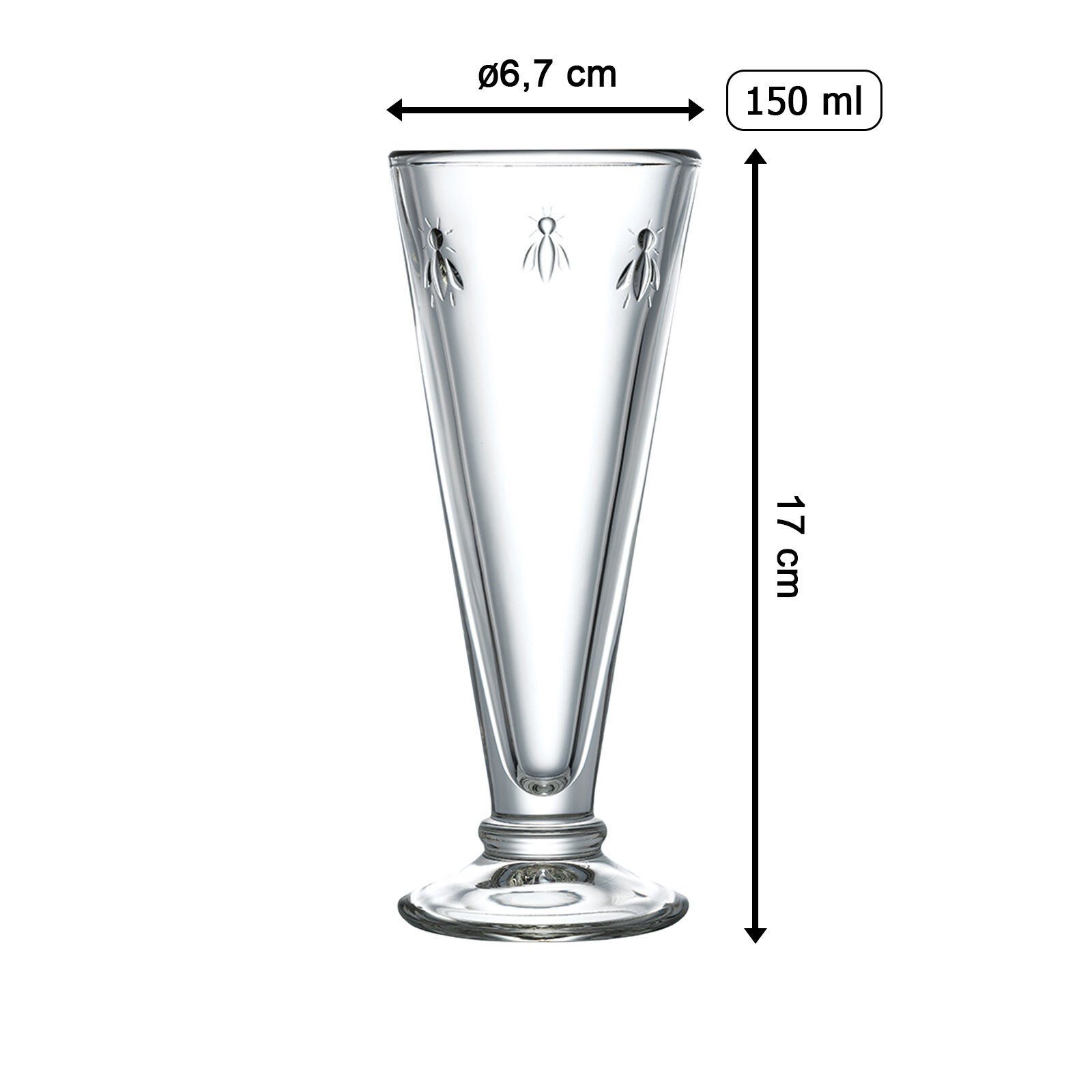 La Rochere Sektglas Biene Abeille Sektgläser 150 ml 6er Set, 6-tlg., Glas