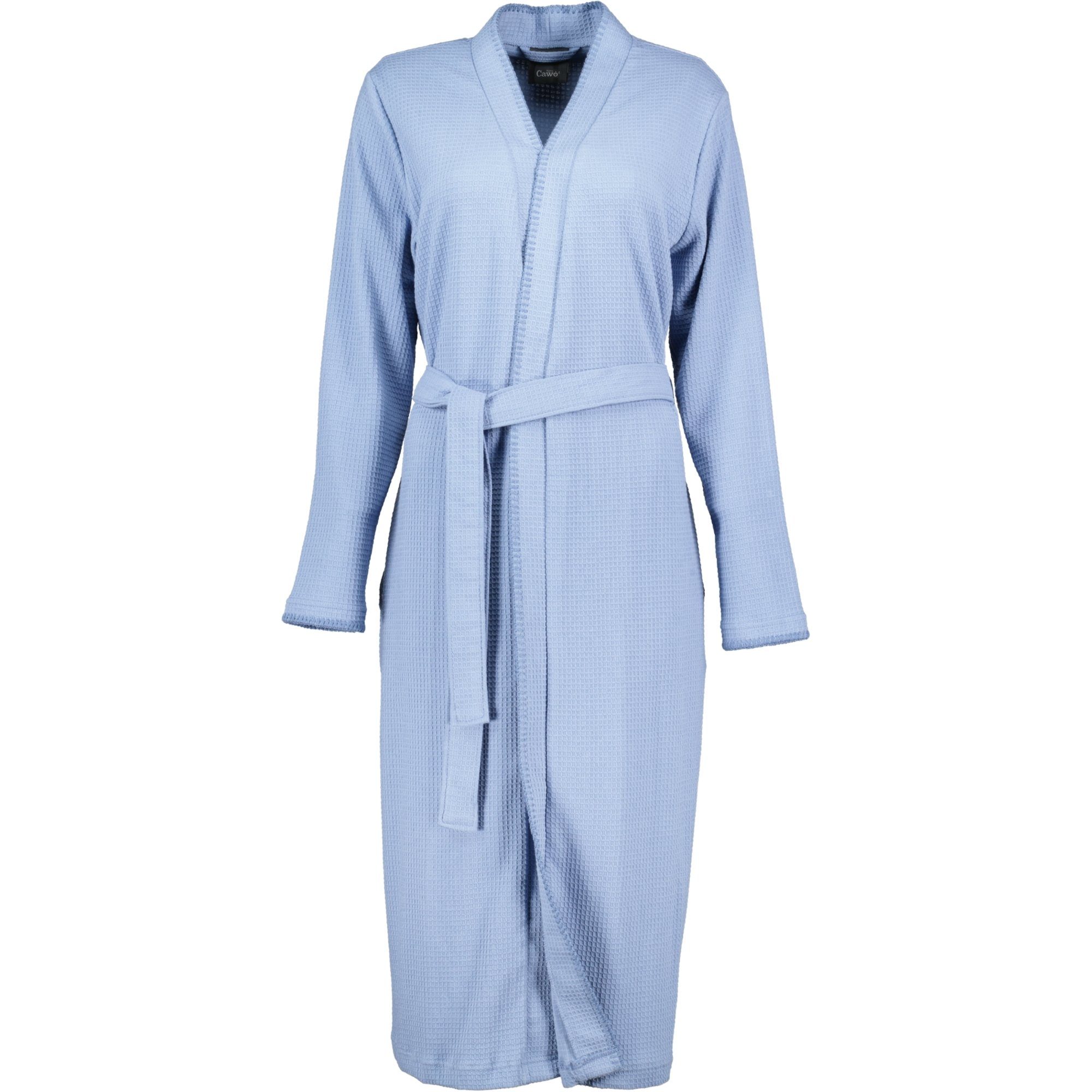 Cawö Home Damenbademantel Pique % 812 Pique, blau 100 Kimono, Kimono Baumwolle