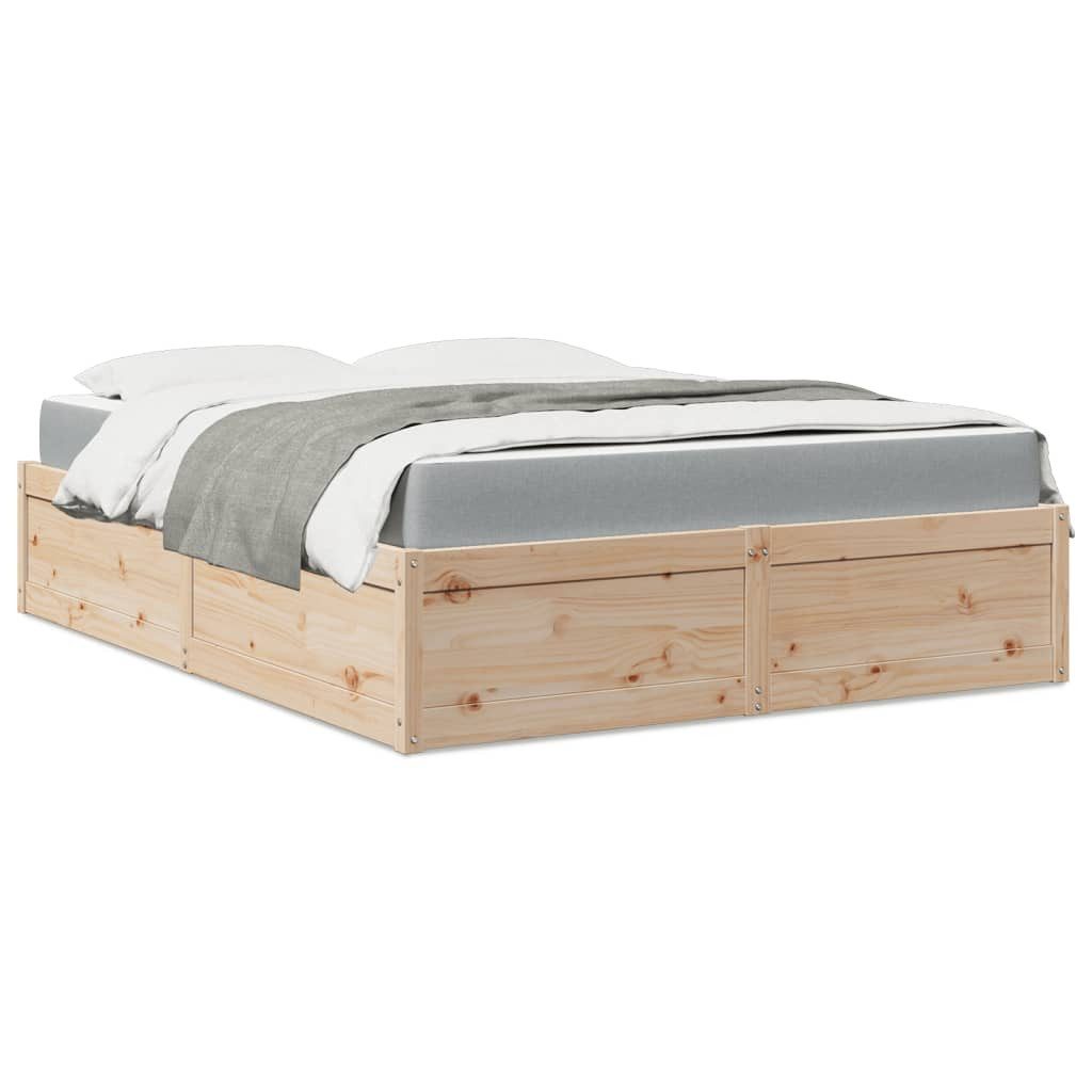 vidaXL Bett, Bett mit Matratze 160x200 cm Massivholz Kiefer günstig online kaufen