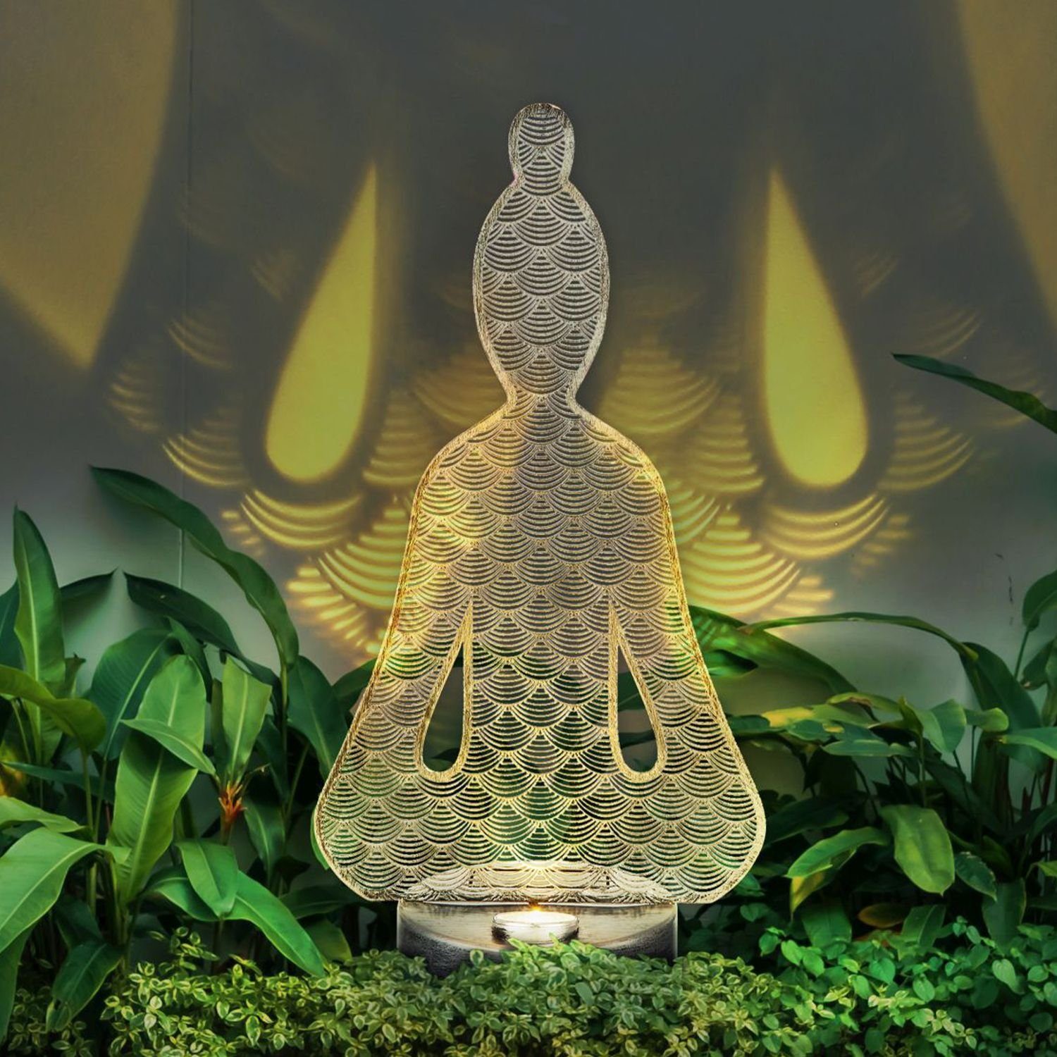 bmf-versand LED Solarleuchte Solarleuchte Garten Buddha 36cm Solarlampe Auß günstig online kaufen