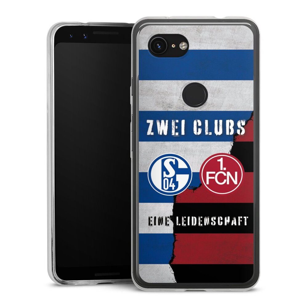 DeinDesign Handyhülle FC Schalke 04 1. FC Nürnberg Freundschaft, Google Pixel 3a Slim Case Silikon Hülle Ultra Dünn Schutzhülle