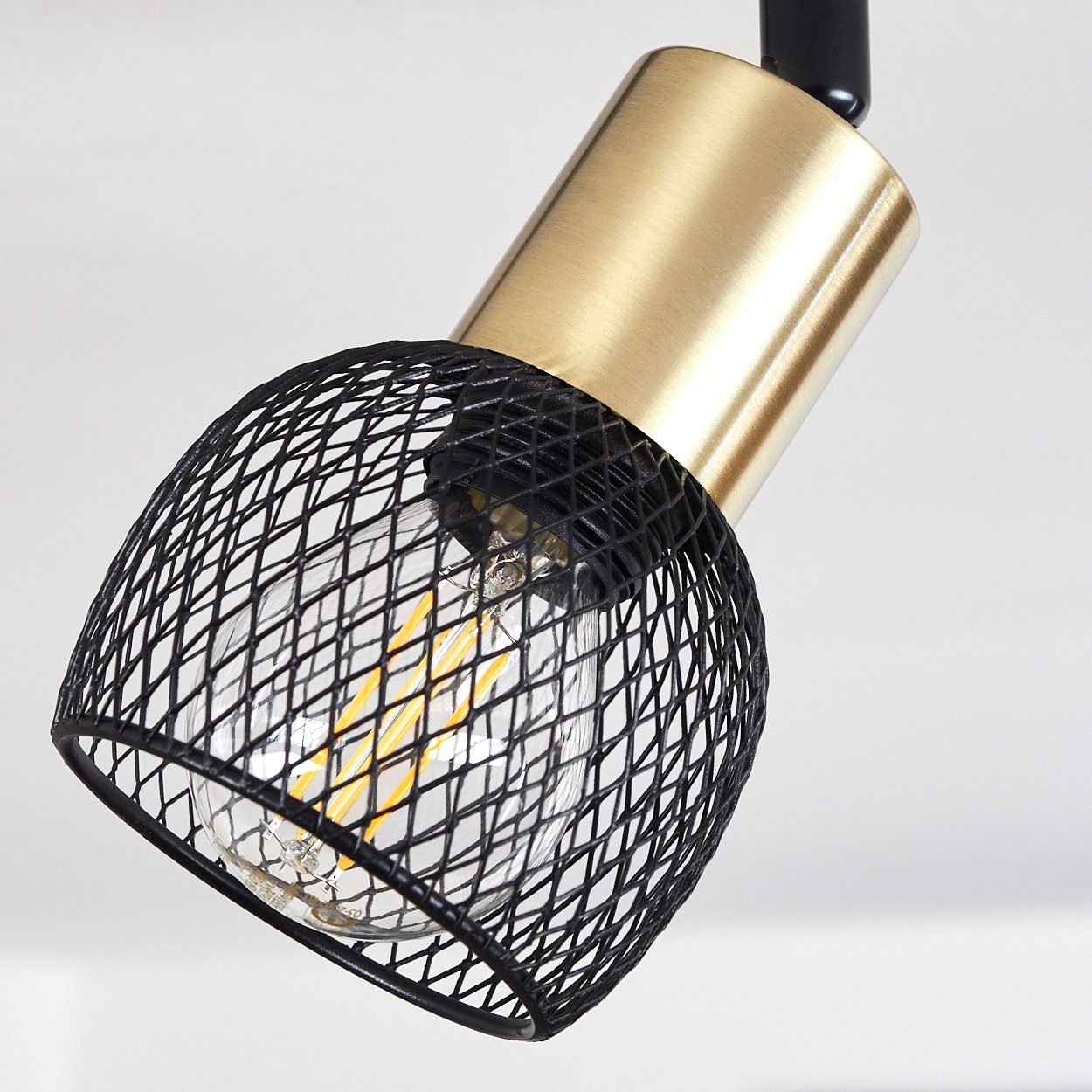 hofstein Deckenleuchte »Pieve« Deckenlampe aus Metall schwarz, gold Zimmerlampe, ohne Leuchtmittel, 4xE14, Leuchtenköpfe sind beliebig schwenkbar – Bild 3 von 5