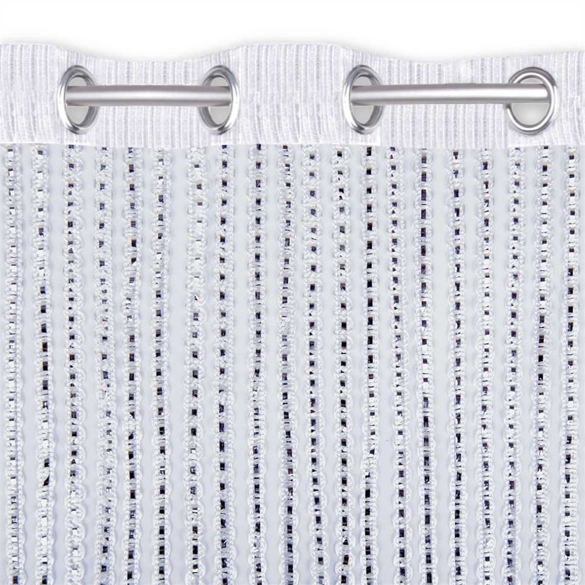 Bestlivings Metallic Fadenvorhang Trennvorhang Gardine 140 cm  x 250 cm Wei günstig online kaufen