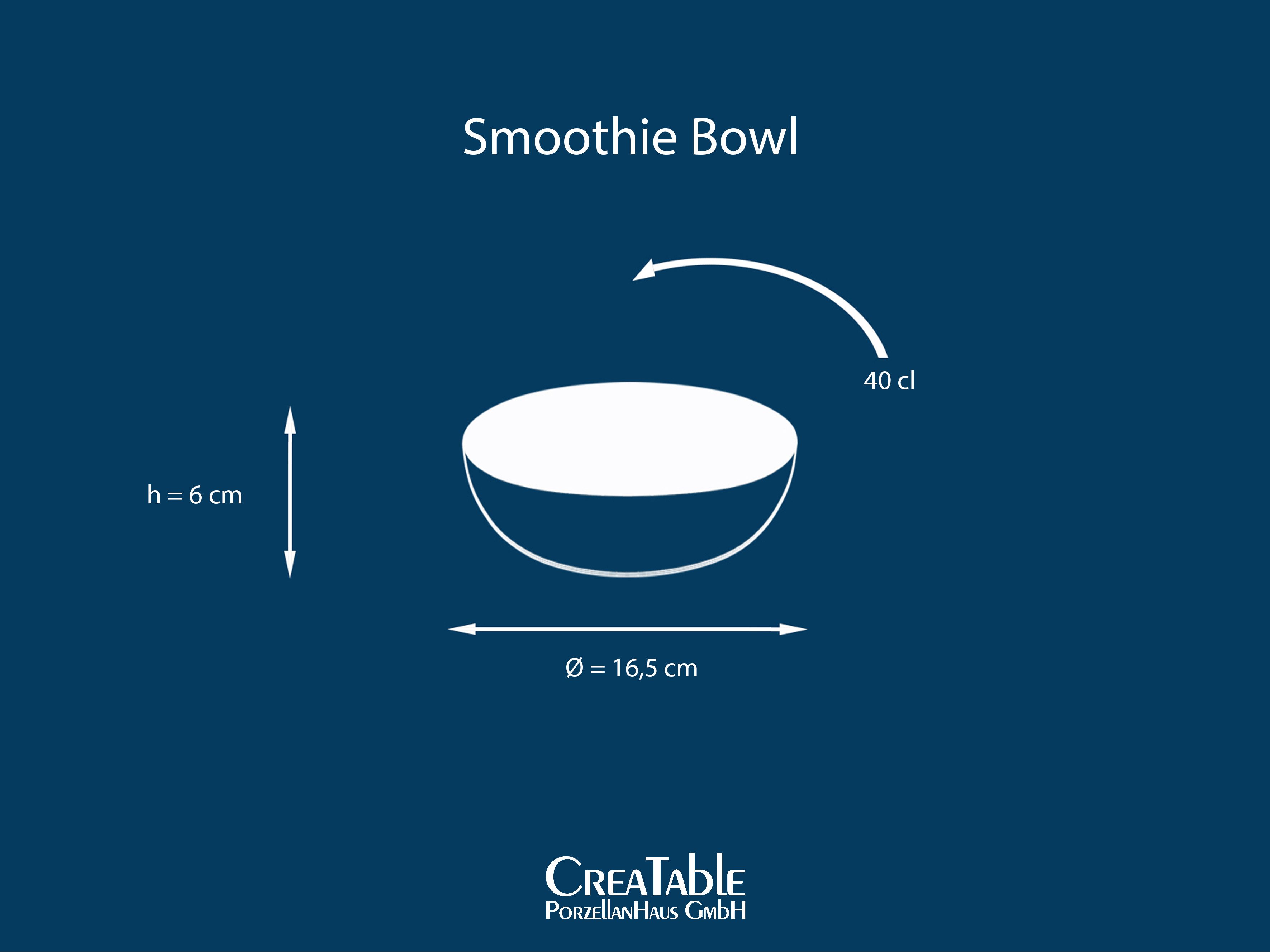 CreaTable Schale Cascade, Smoothie Bowl, Ø 16,5 cm 6-tlg, Steinzeug, (Set, 6-tlg), Rekativglasur, Healthy Food