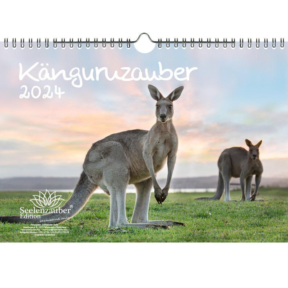 Seelenzauber Wandkalender Känguruzauber DIN A4 Kalender für 2024 Känguru - Seelenzauber
