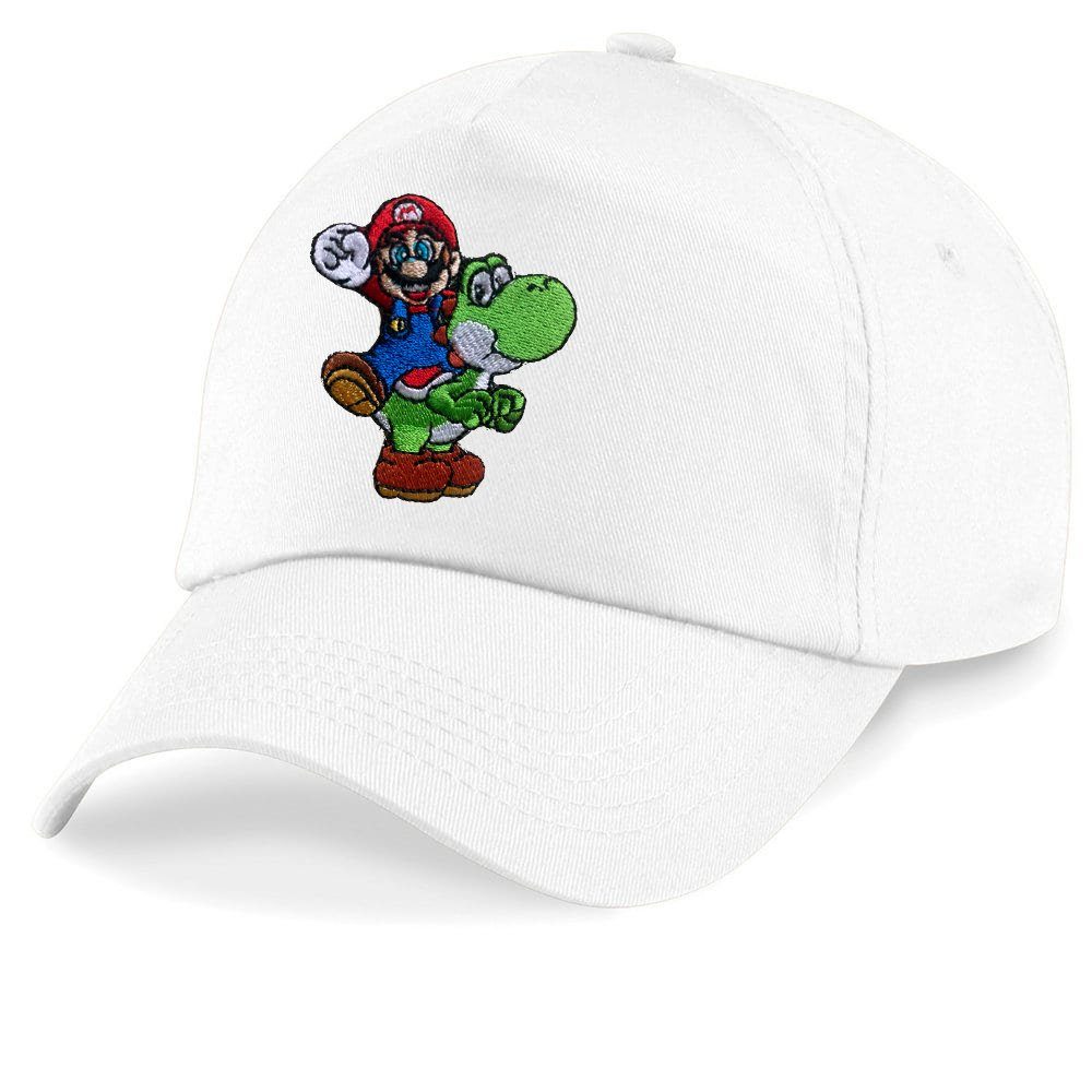Blondie & Brownie Baseball Cap Kinder Mario Faust Stick Patch Luigi Peach Super Nintendo One Size Weiß | Baseball Caps