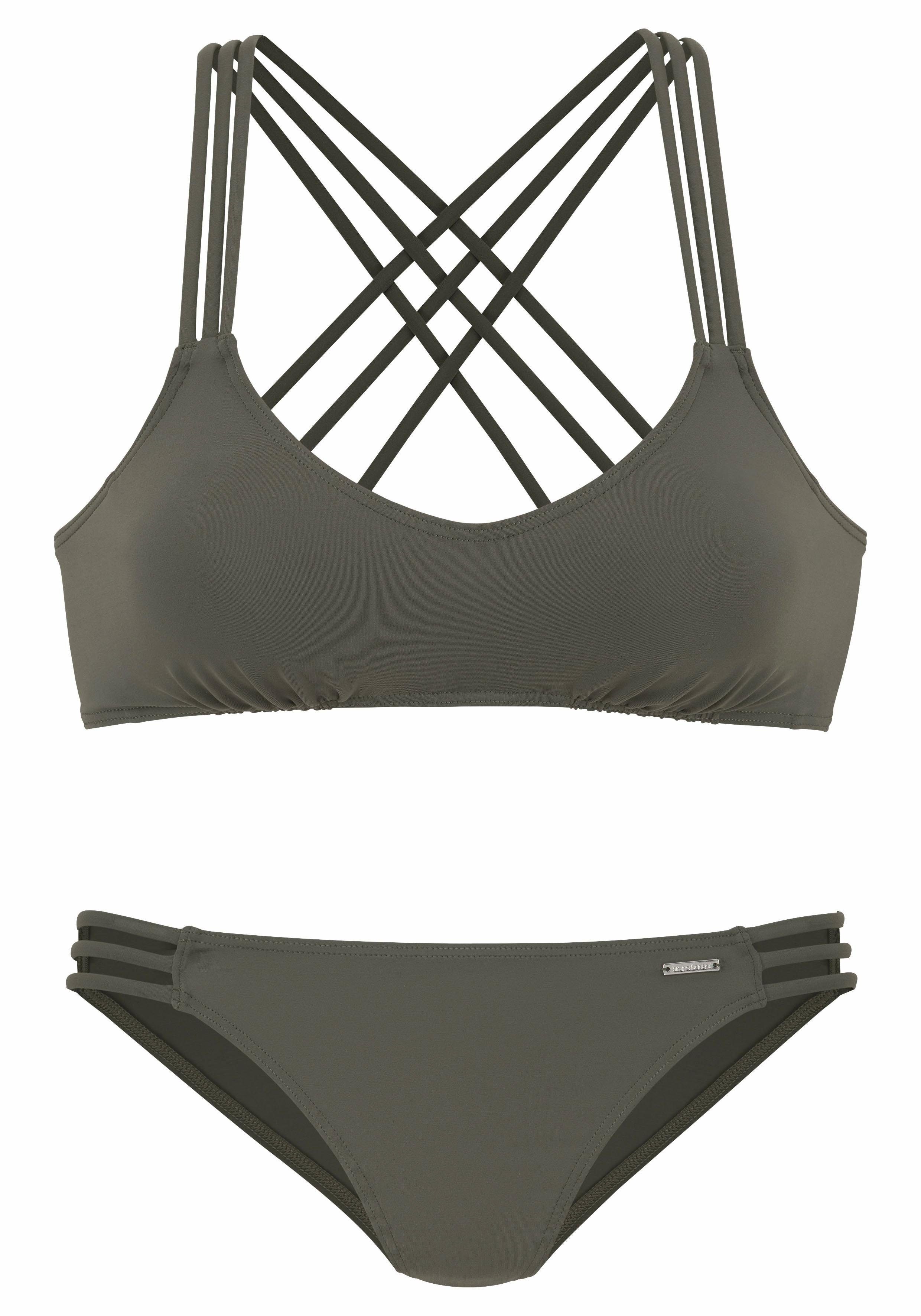 Banani Bruno mit oliv Zierbändern Bustier-Bikini