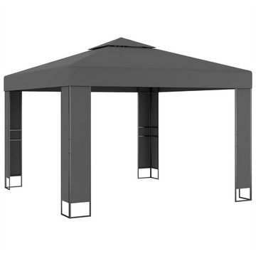 DOTMALL Pavillon Pavillon mit Doppeldach,3x3 m,Anthrazit,LED-Lichterkette