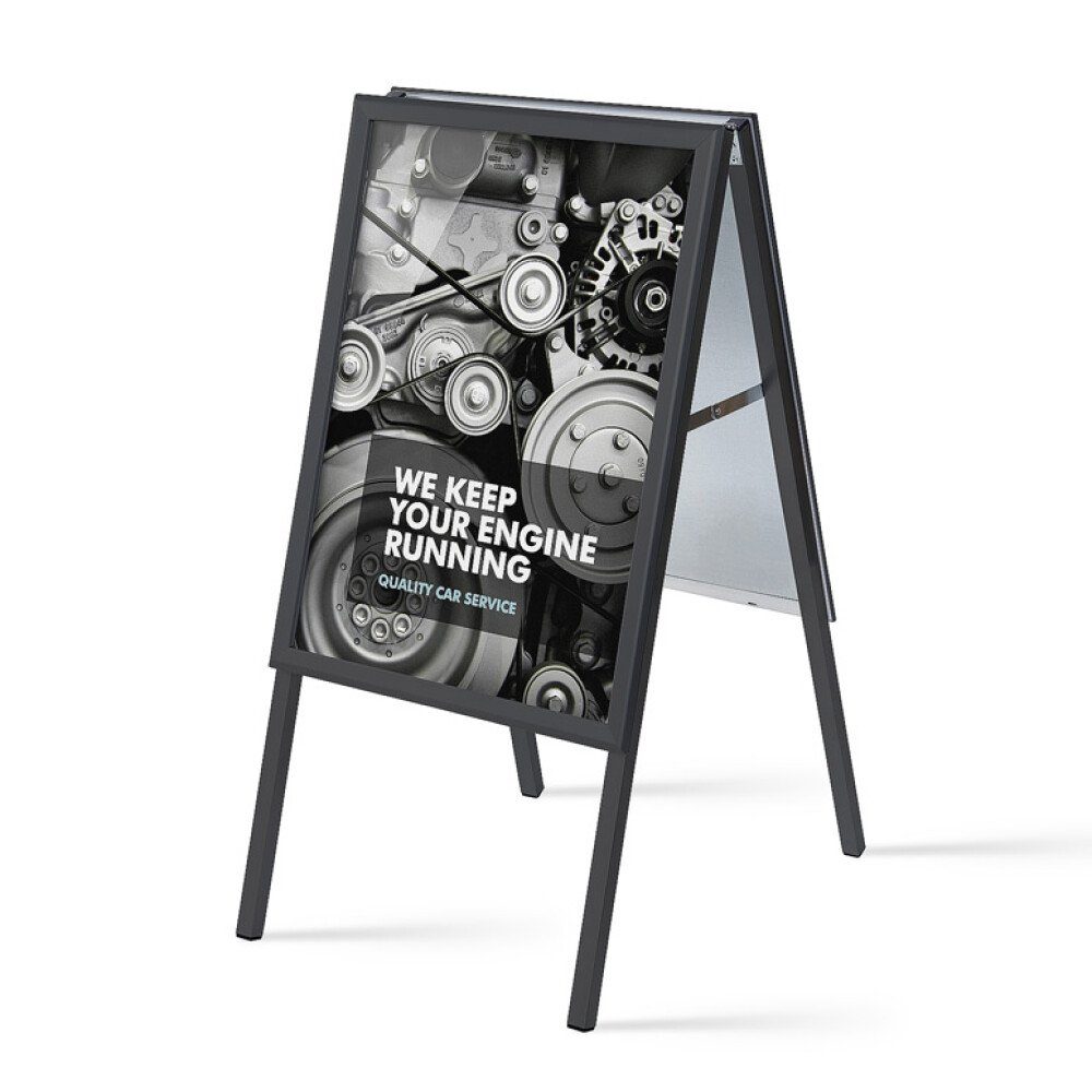Standregal Standard - 50x70cm - 32mm - Gehrung - Aluminium - Schwarz