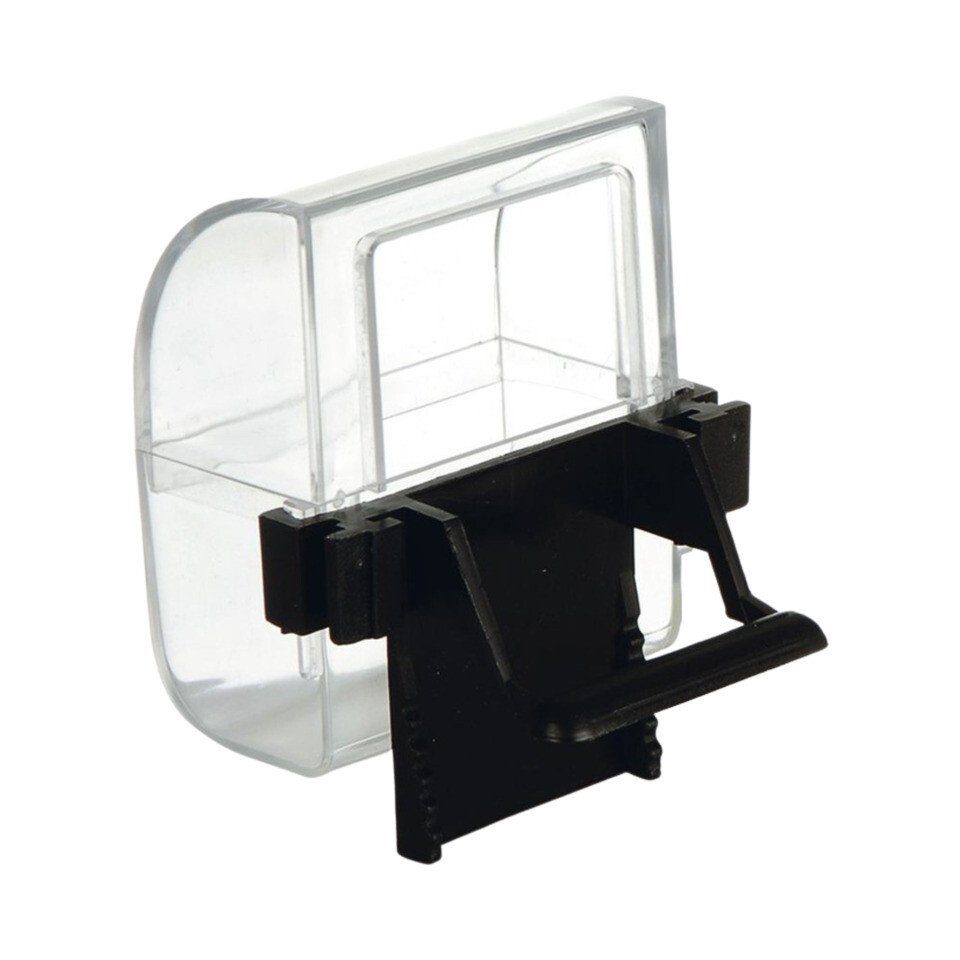 Futterautomat Vogel Futter-und Wassernapf transparent/schwarz - 2er Pack