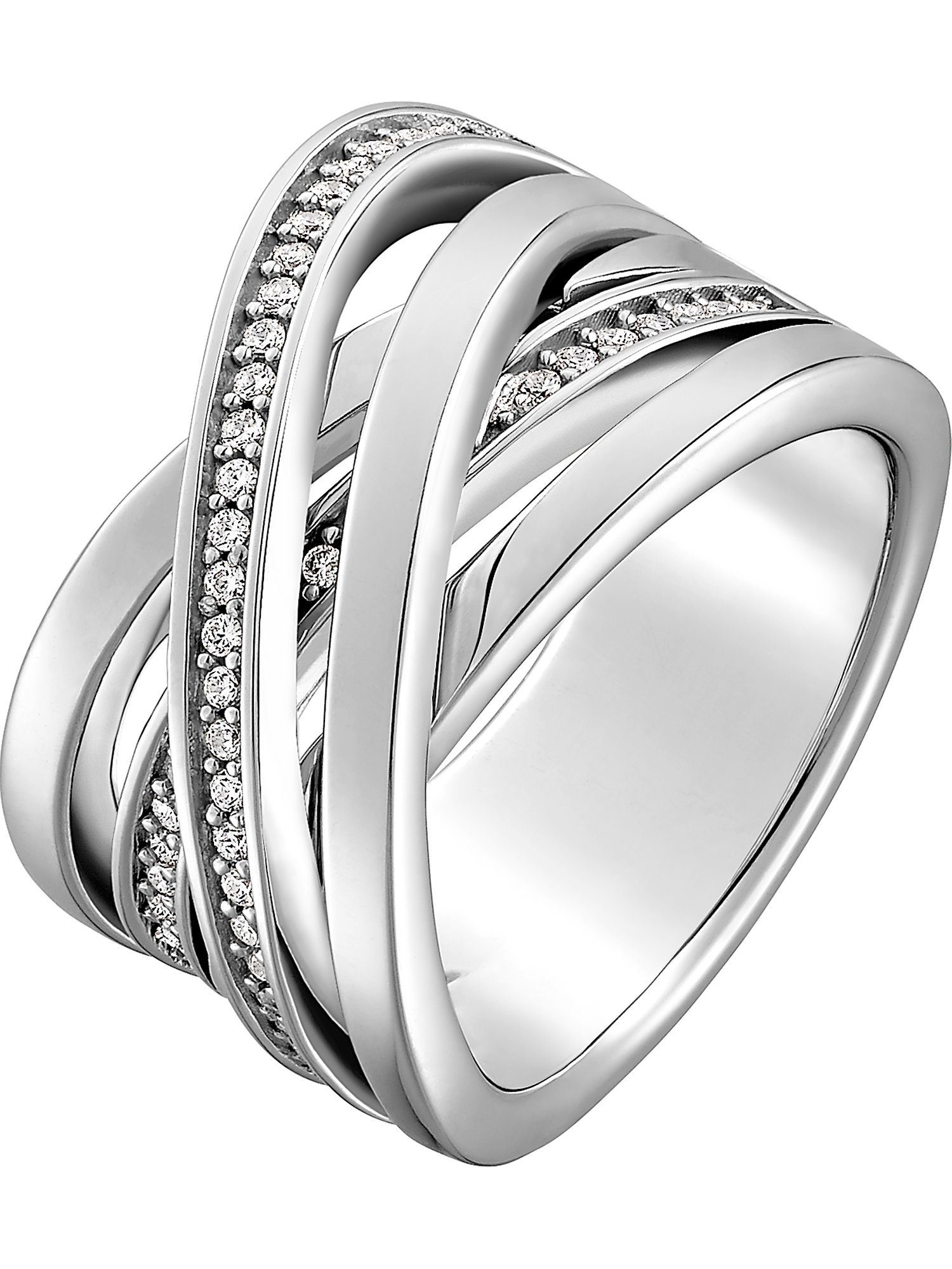 JETTE JETTE Zirkonia 50 Silberring Damen-Damenring Zirkonia,