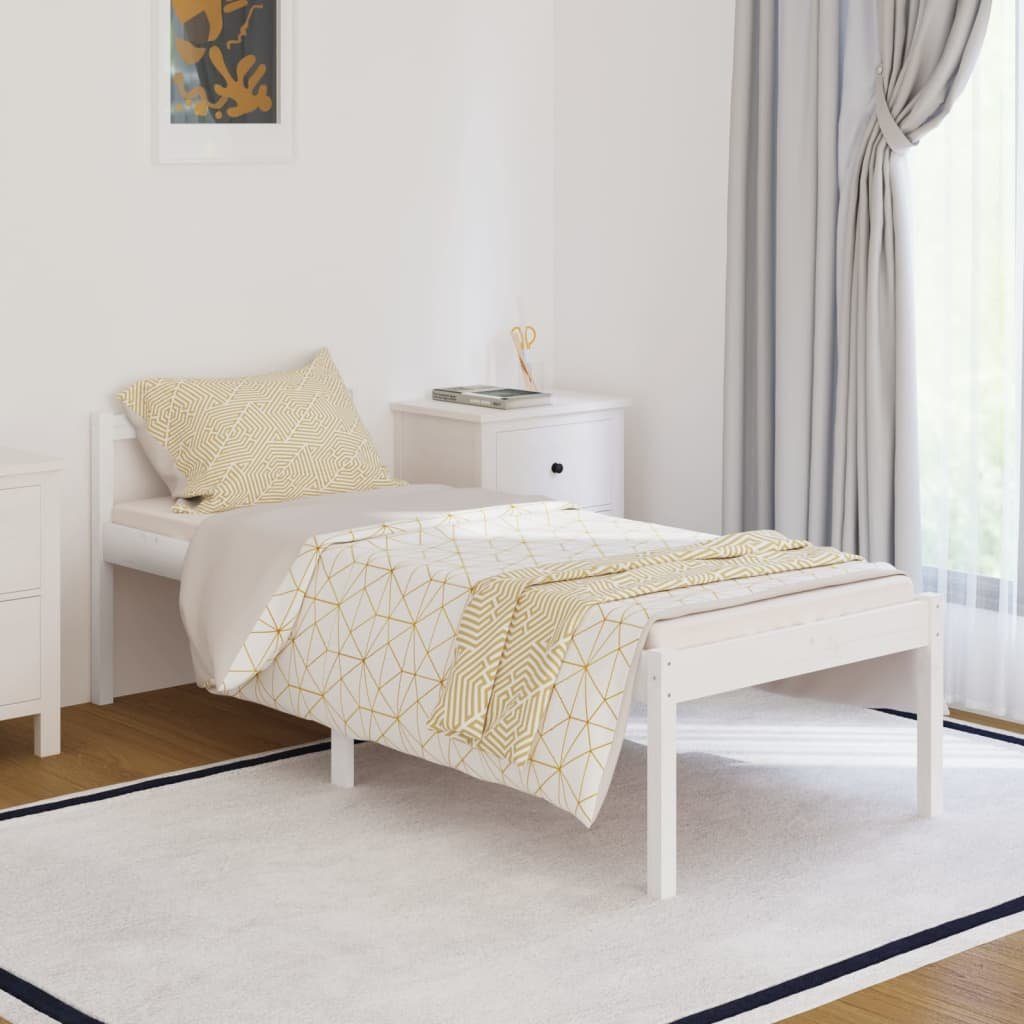 furnicato Bett Seniorenbett Weiß 90x200 cm Massivholz Kiefer