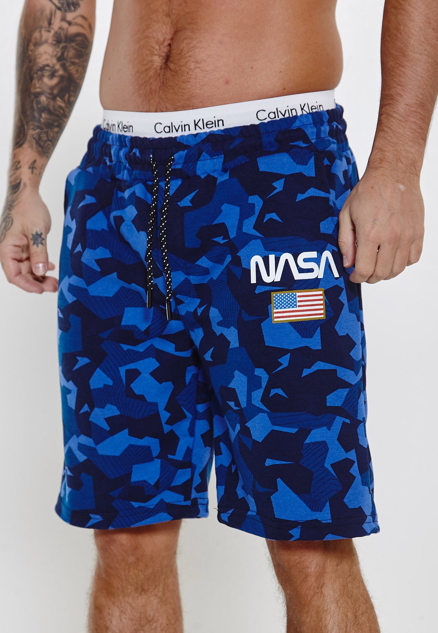 Camo SH-3711 (1-tlg) Trainingsshorts Code47 Blau