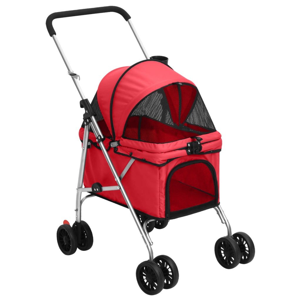 Hunde-Transportbox Hundewagen Faltbar Rot 76x50x100 cm Oxford-Gewebe