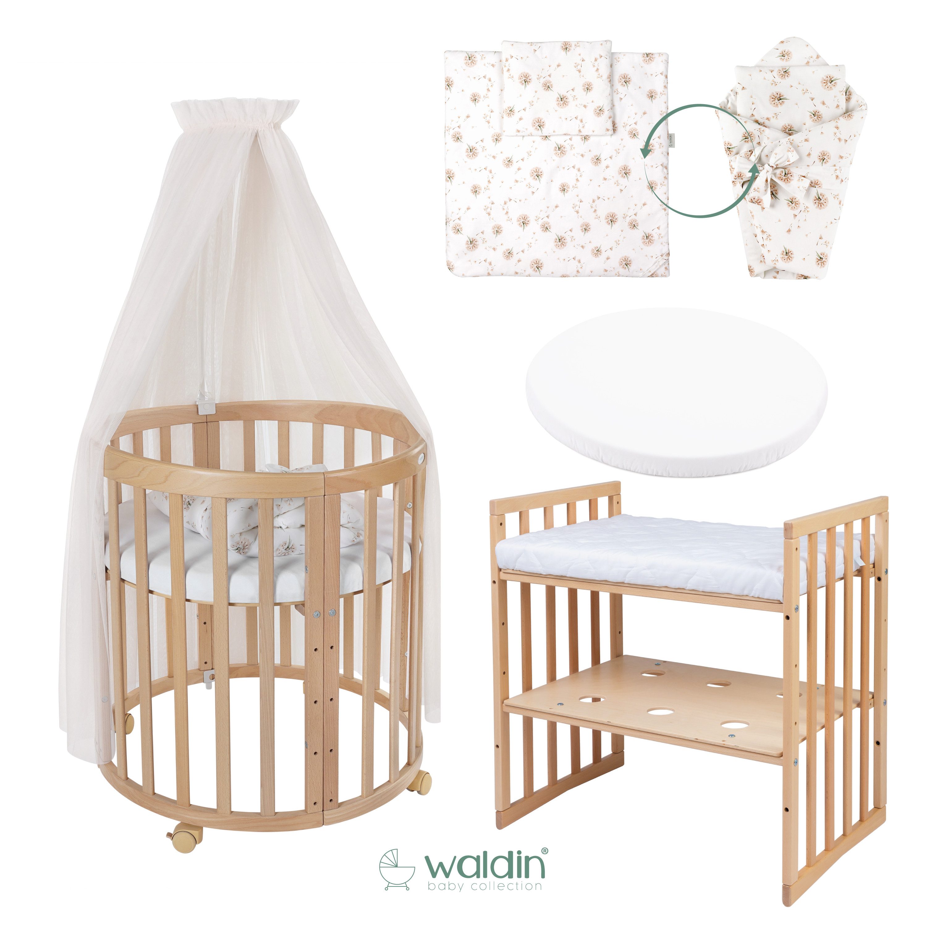 Waldin Babybett Mobiles Babybett OWAL aus günstig online kaufen