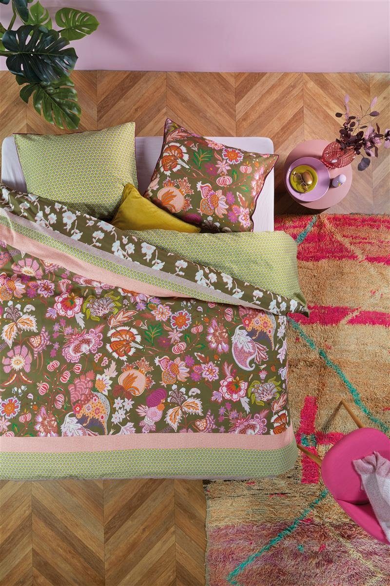 Oilily Bettwäsche Amelie Sits Mix Green 135X200 Grün Mako-Satin 135 x 200 cm + 1x 8, Baumolle, 2 teilig, Bettbezug Kopfkissenbezug Set kuschelig weich hochwertig