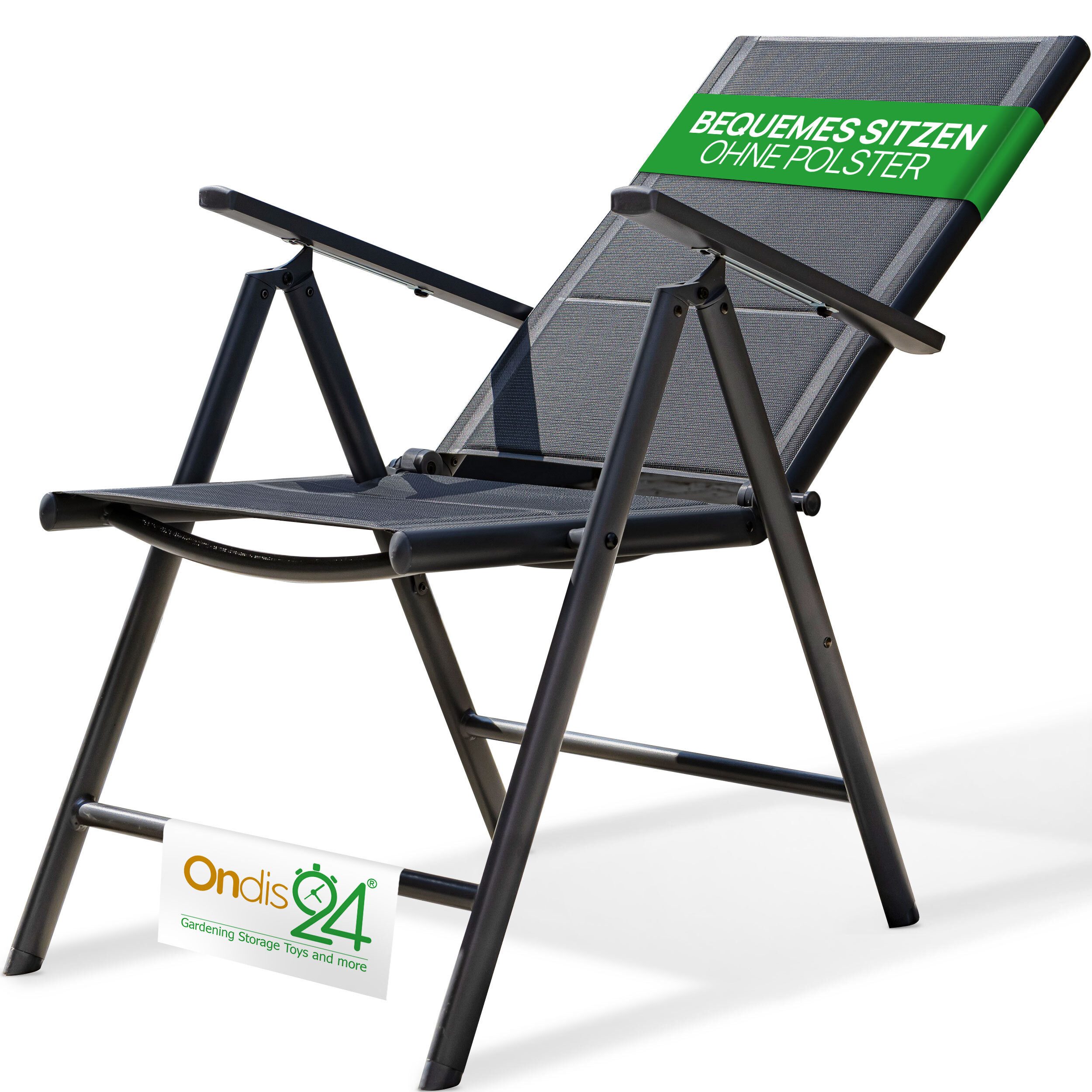 ONDIS24 Gartenstuhl Hochlehner Aluminium Klappsessel Vinoro günstig online kaufen